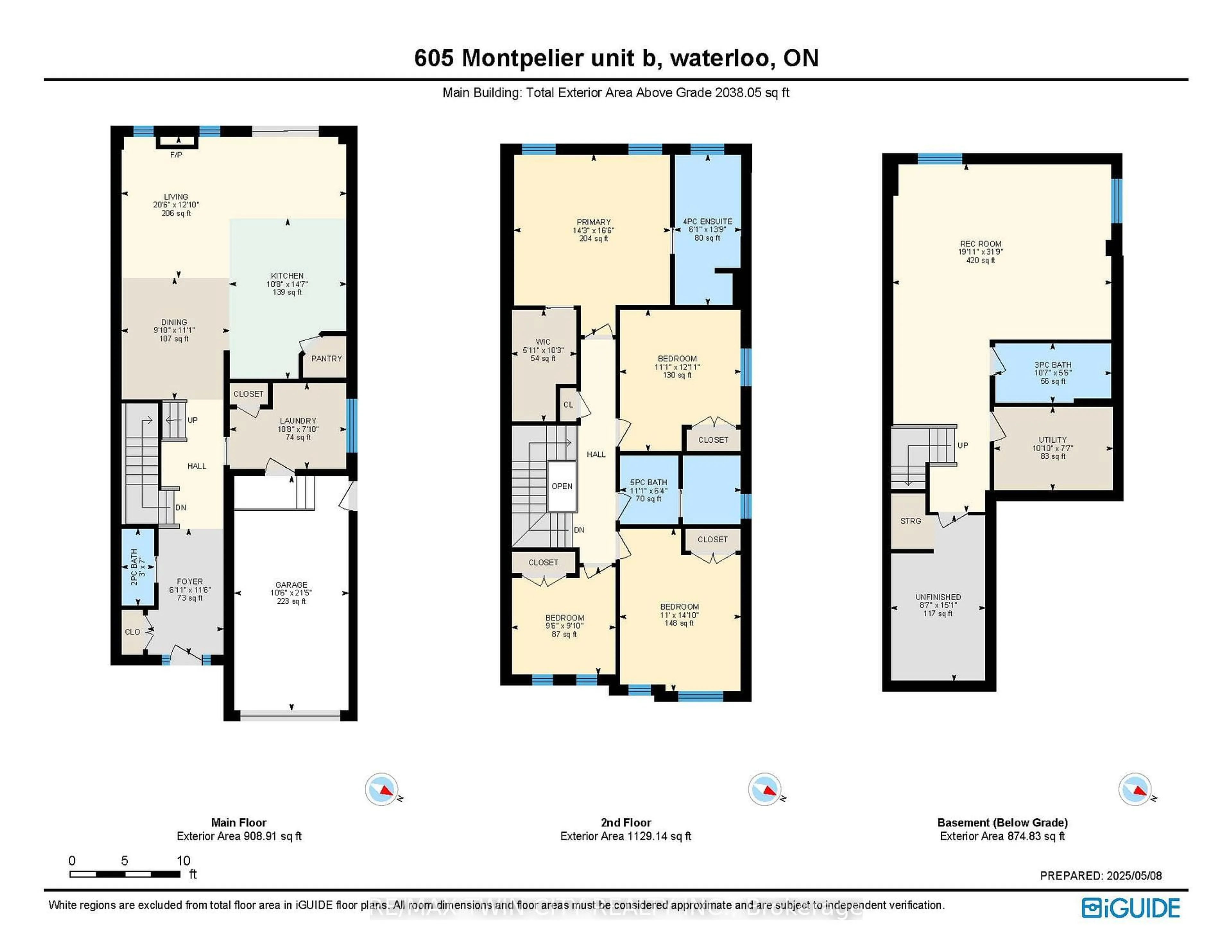 Floor plan for 605 Montpellier Dr #B, Waterloo Ontario N2T 2Z4