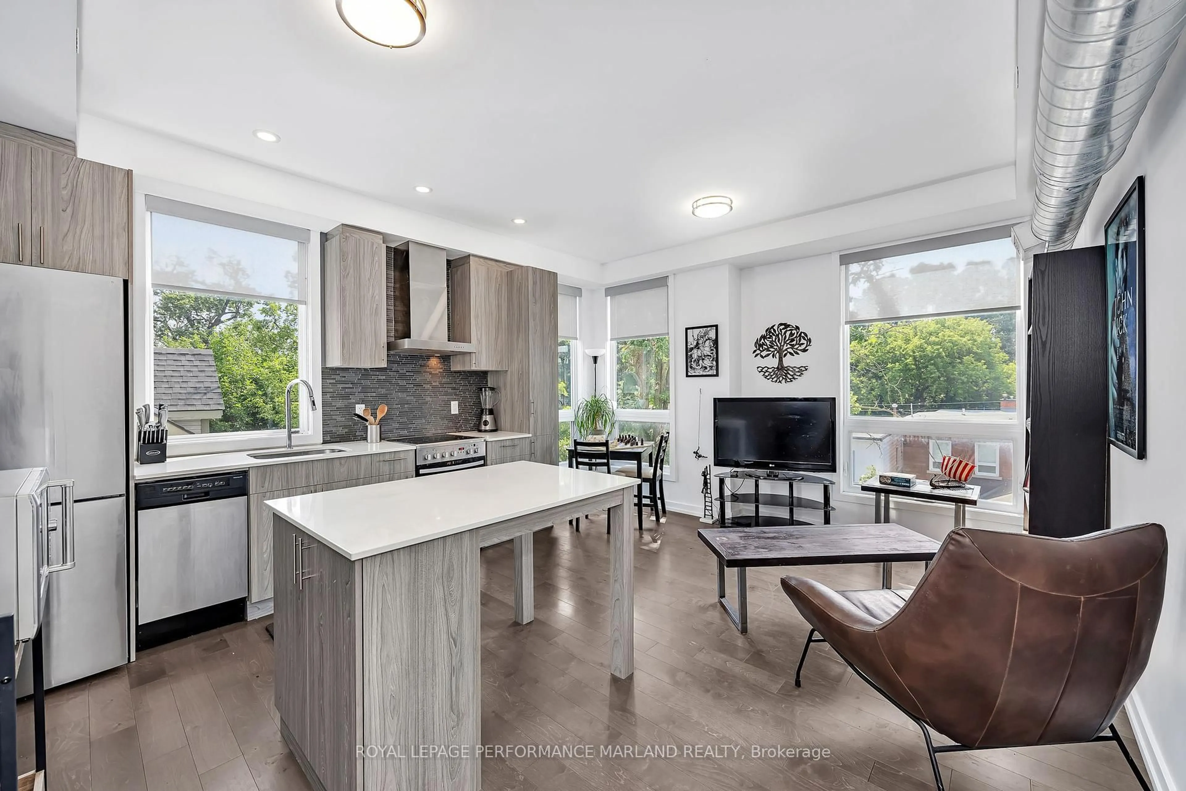 Open concept kitchen, ceramic/tile floor for 150 Greenfield Ave #404, Ottawa Ontario K1S 0A6