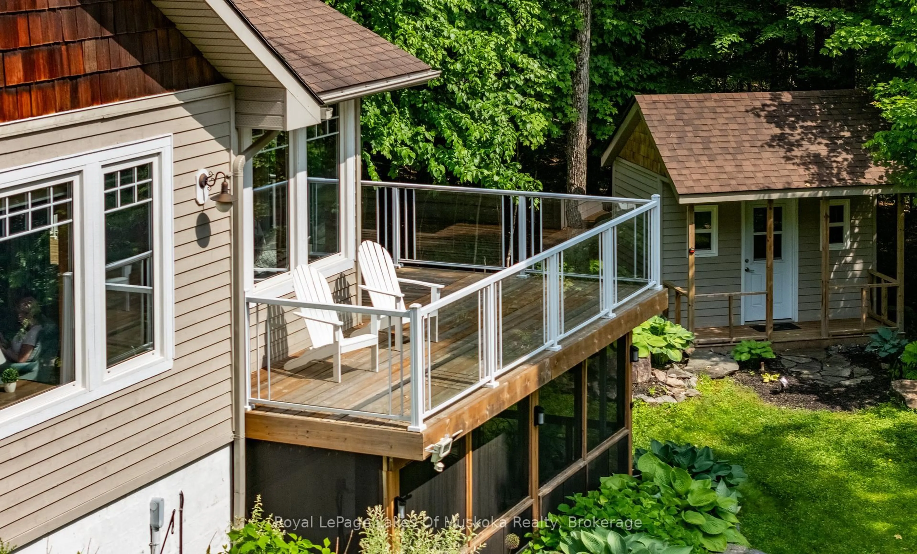 Patio, water/lake/river/ocean view for 42 Menominee Lake Rd, Huntsville Ontario P1H 2J3