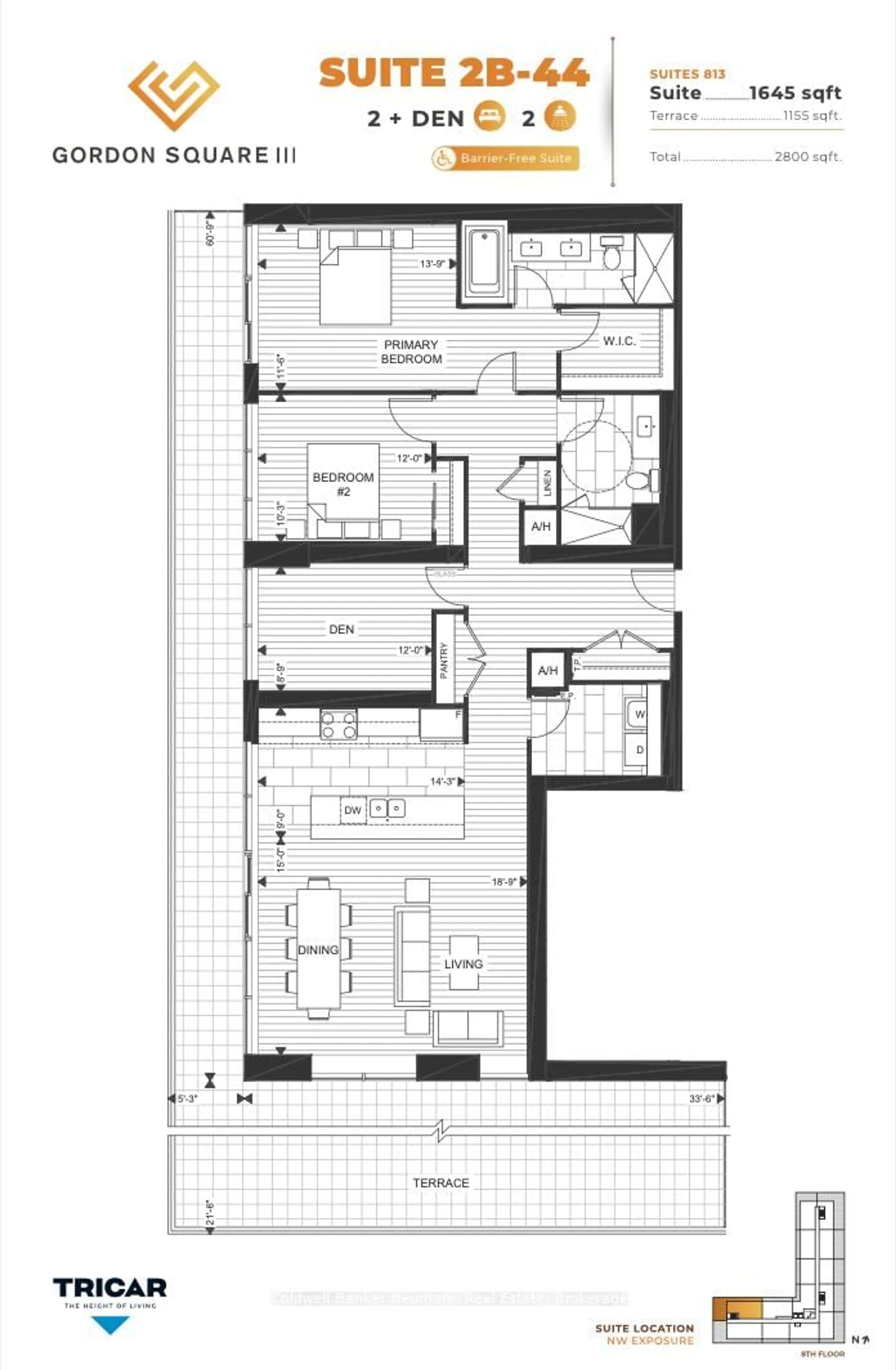 Floor plan for 1882 Gordon St #813, Guelph Ontario N1L 0P6