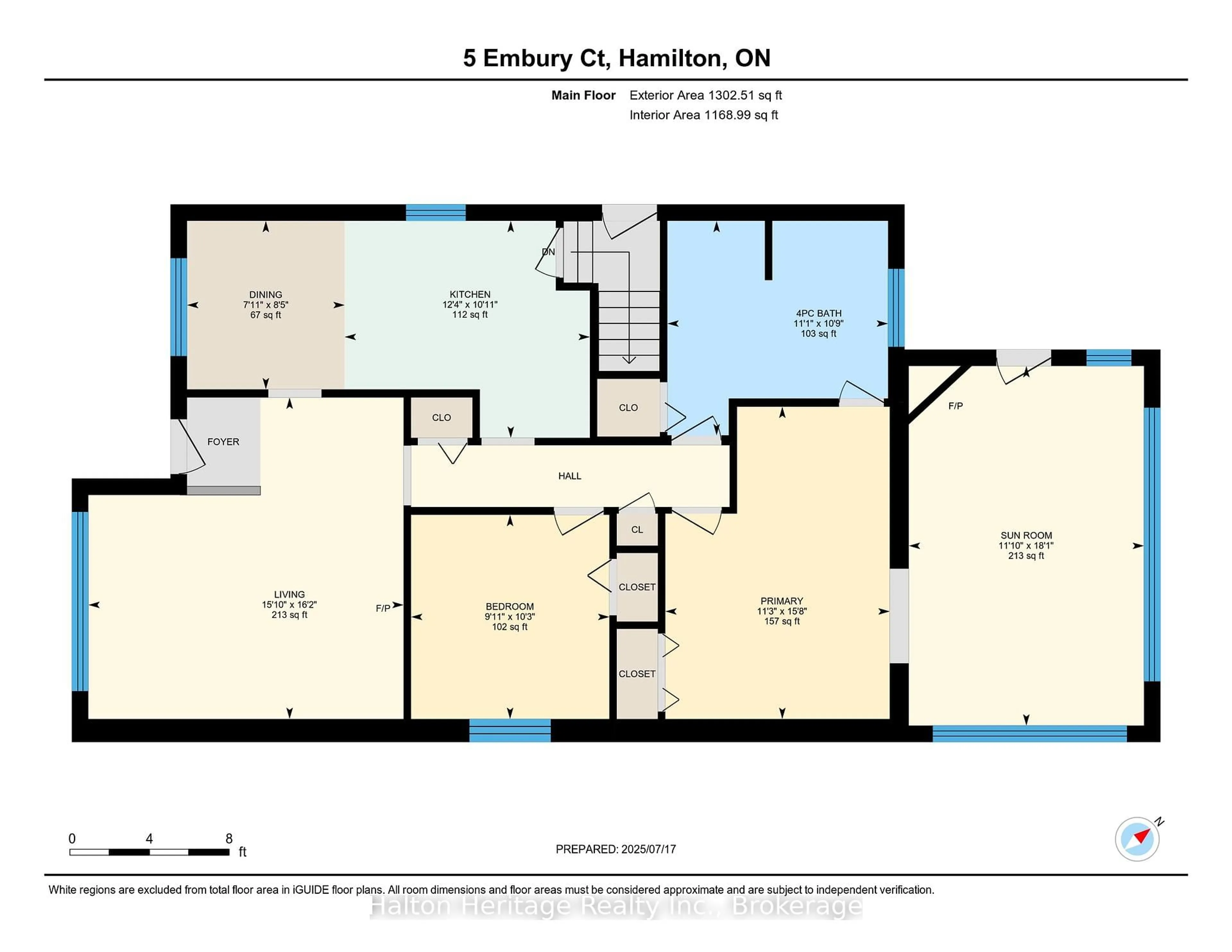 Floor plan for 5 Embury Crt, Hamilton Ontario L8H 3E9