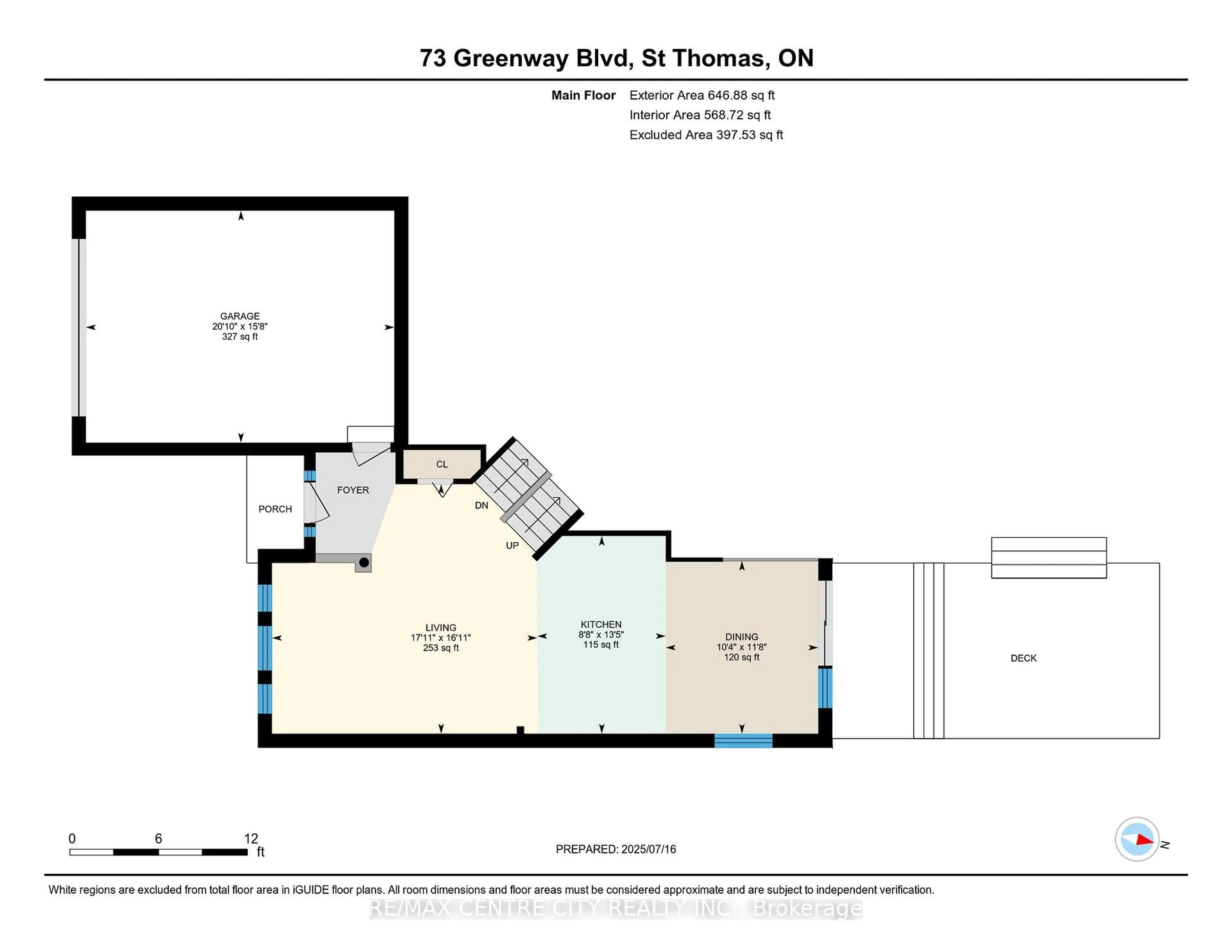 Floor plan for 73 Greenway Blvd, St. Thomas Ontario N5P 4P8
