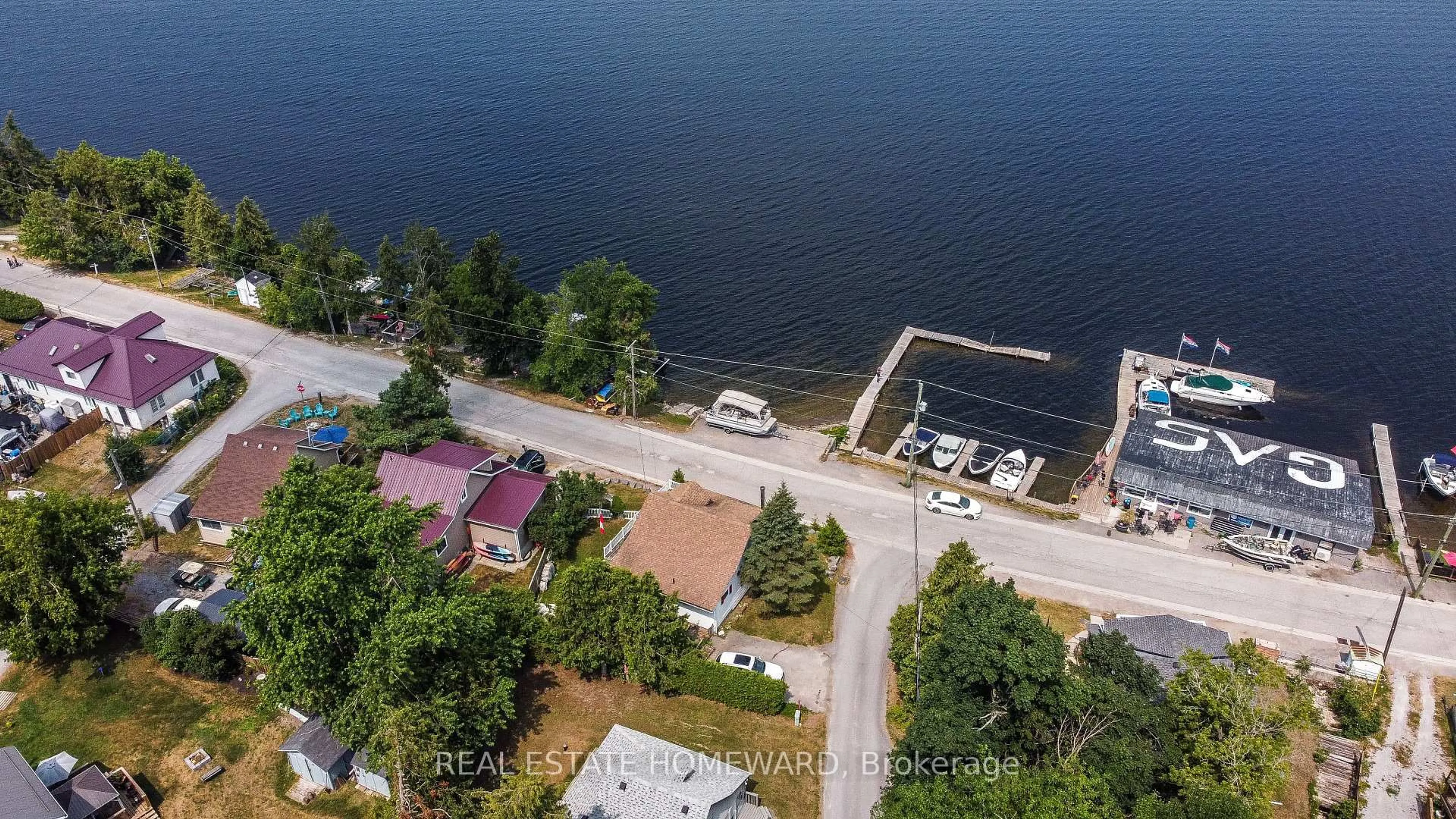 A pic from outside/outdoor area/front of a property/back of a property/a pic from drone, water/lake/river/ocean view for 115 Hazel St, Kawartha Lakes Ontario K0M 1L0
