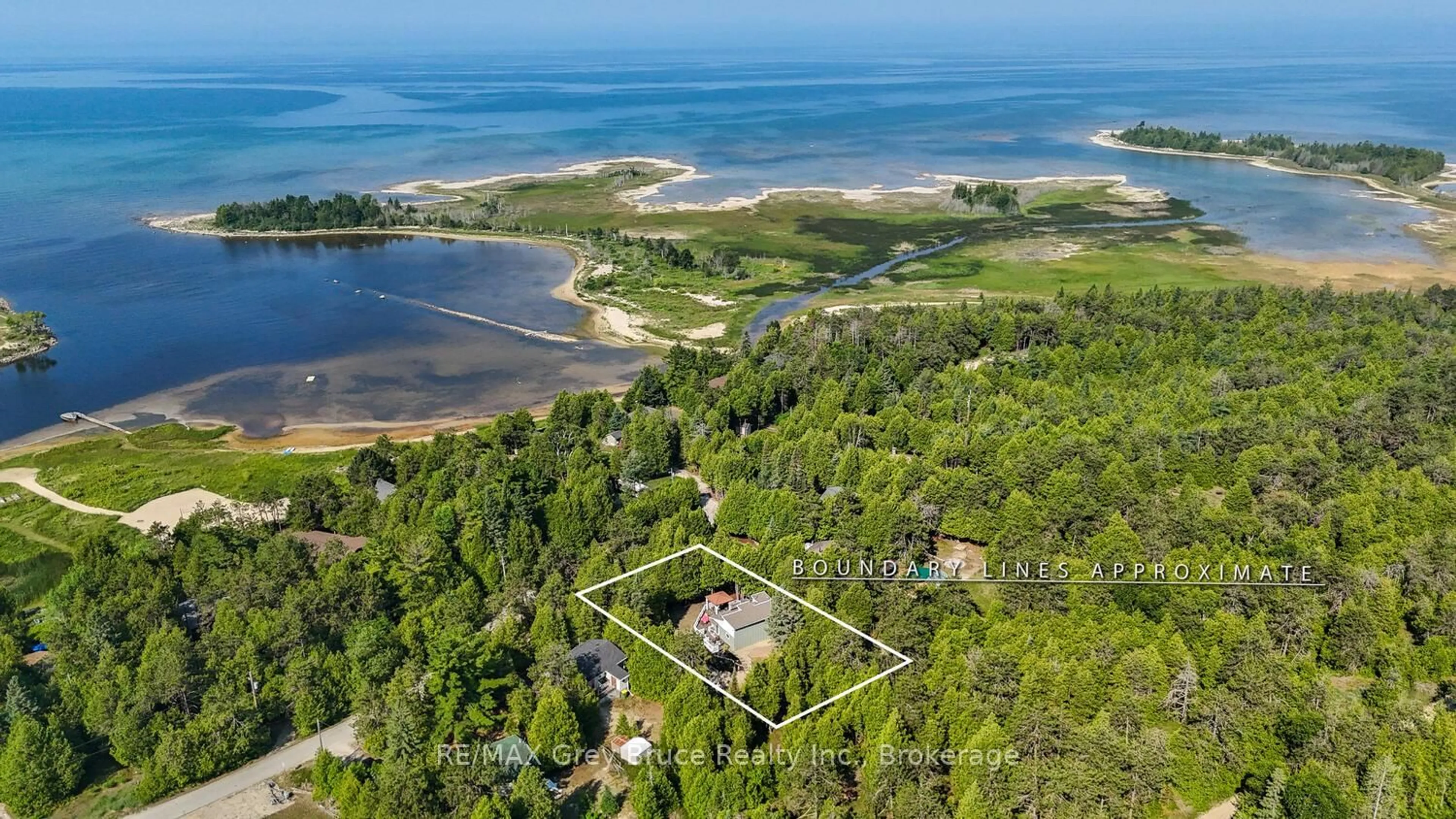 A pic from outside/outdoor area/front of a property/back of a property/a pic from drone, water/lake/river/ocean view for 280 Ogimah Rd, Native Leased Lands Ontario N0H 2T0