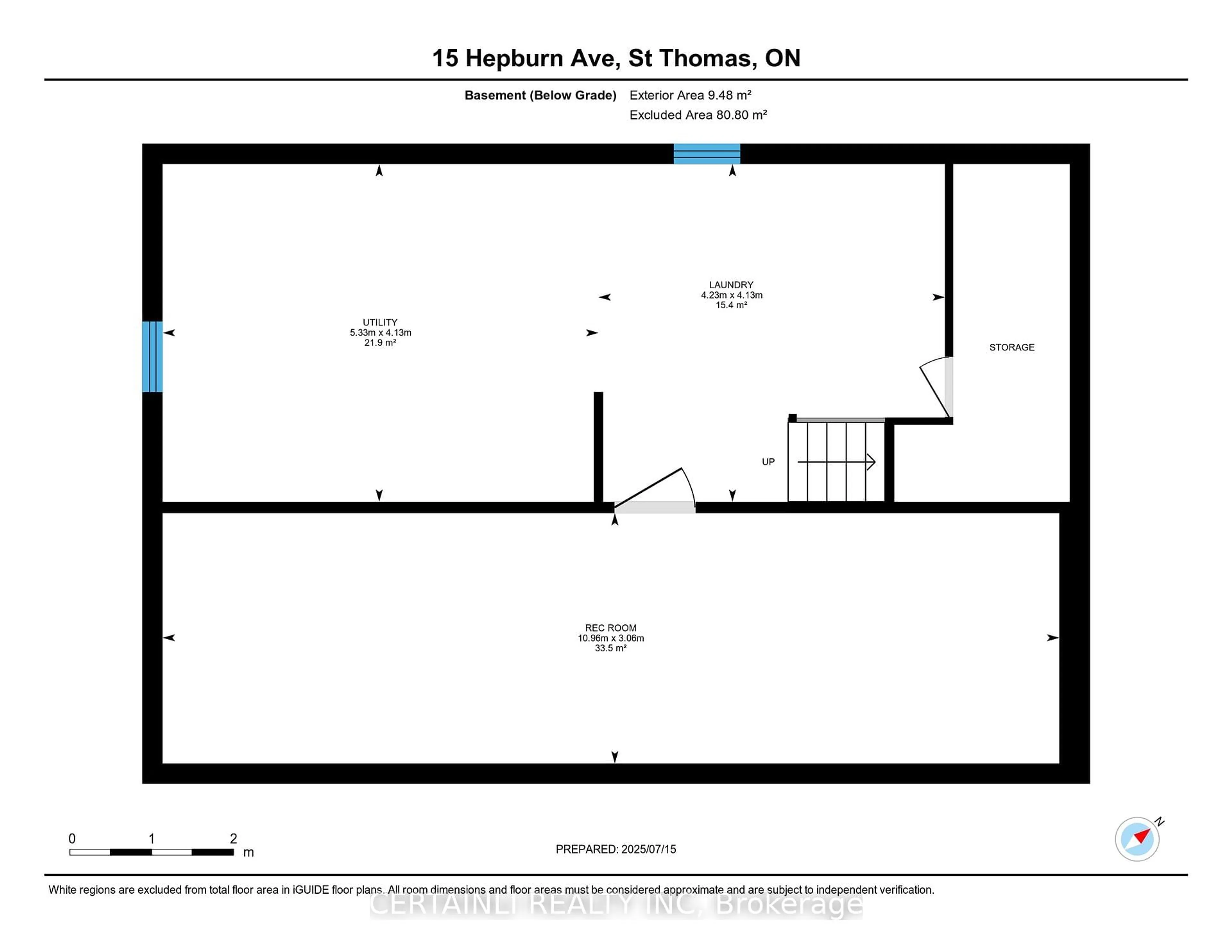 Floor plan for 15 Hepburn Ave, St. Thomas Ontario N5R 4J4