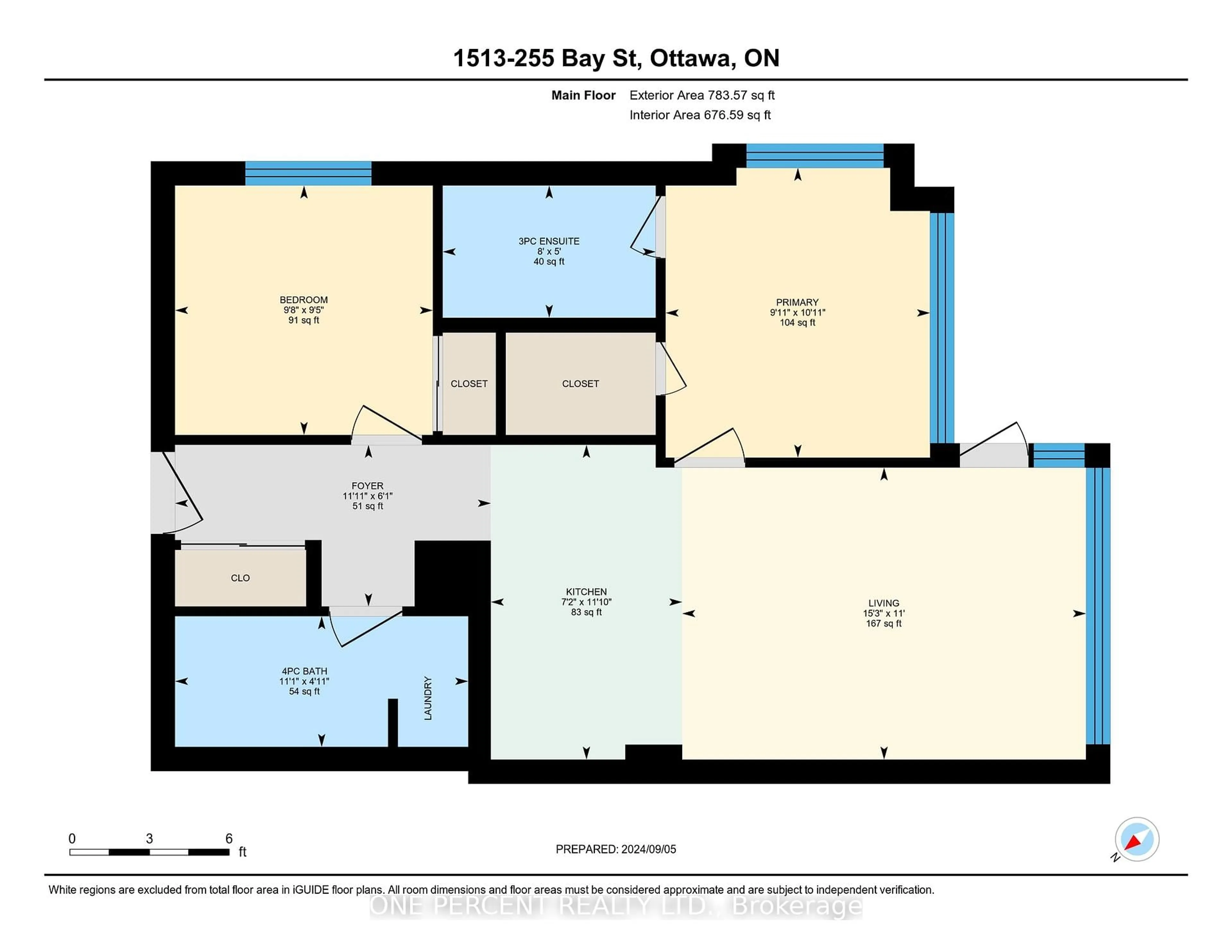Floor plan for 255 Bay St #1513, Ottawa Ontario K1R 0C5