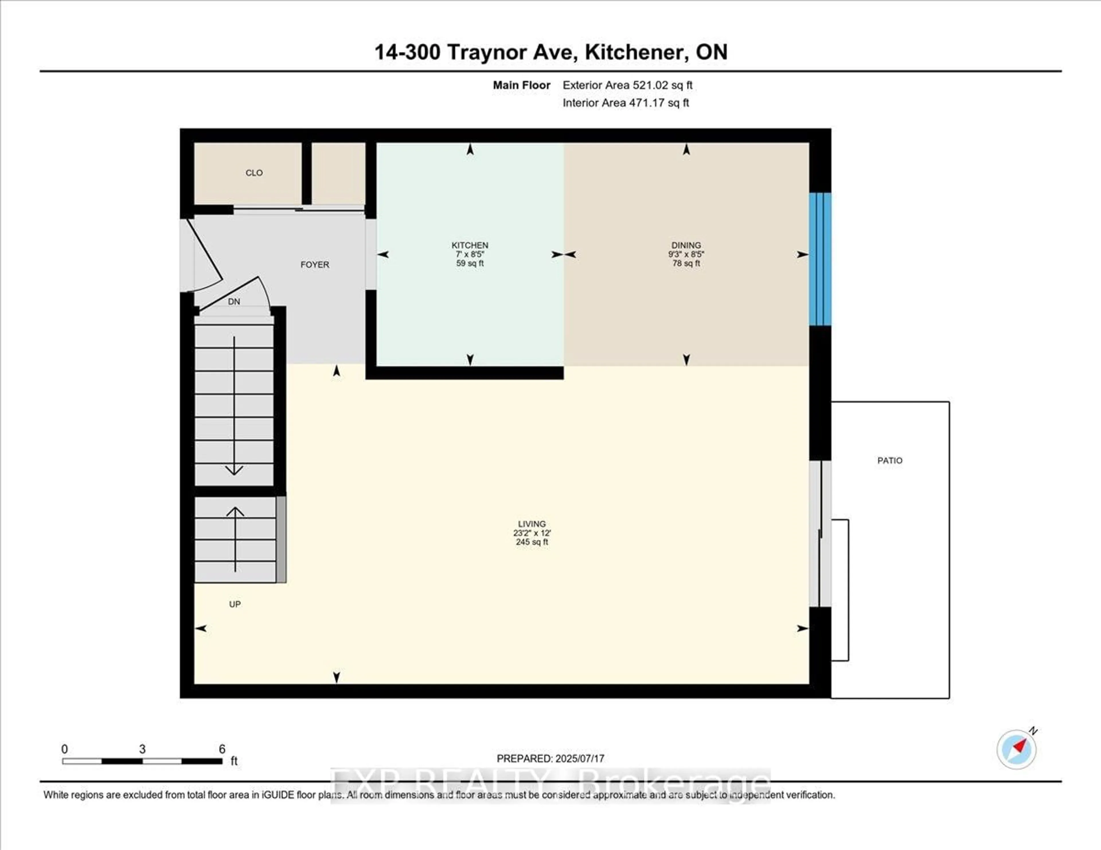 Floor plan for 300 Traynor Ave #14, Kitchener Ontario N2C 2J1