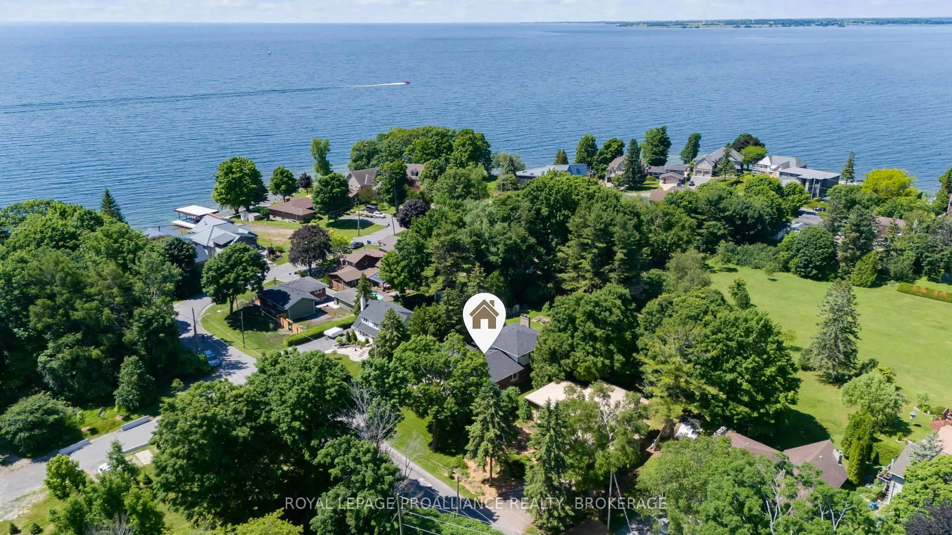 A pic from outside/outdoor area/front of a property/back of a property/a pic from drone, water/lake/river/ocean view for 85 Sunny Acres Rd, Kingston Ontario K7M 3N5