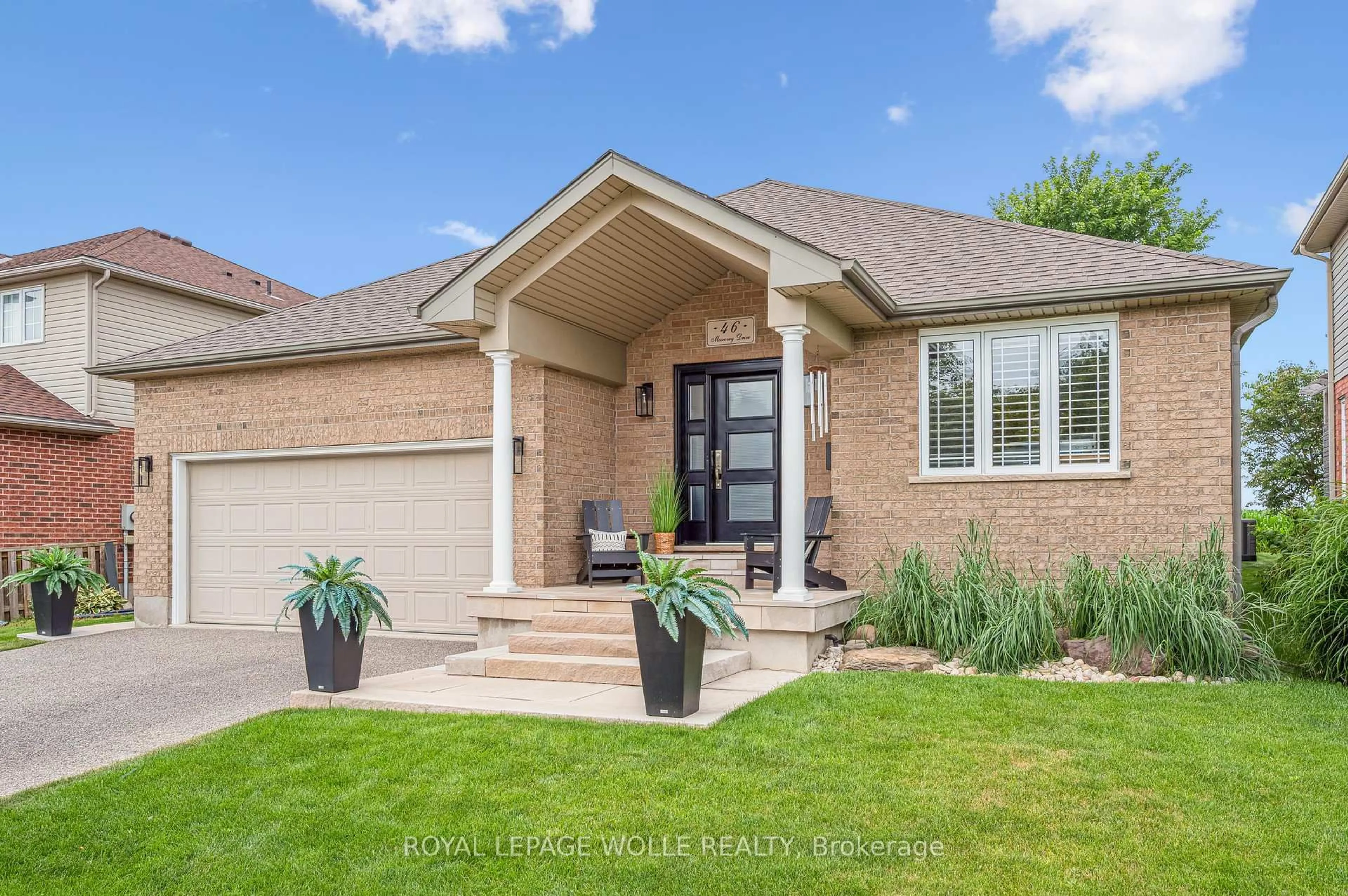 Home with brick exterior material, street for 46 Muscovey Dr, Woolwich Ontario N3B 3M6