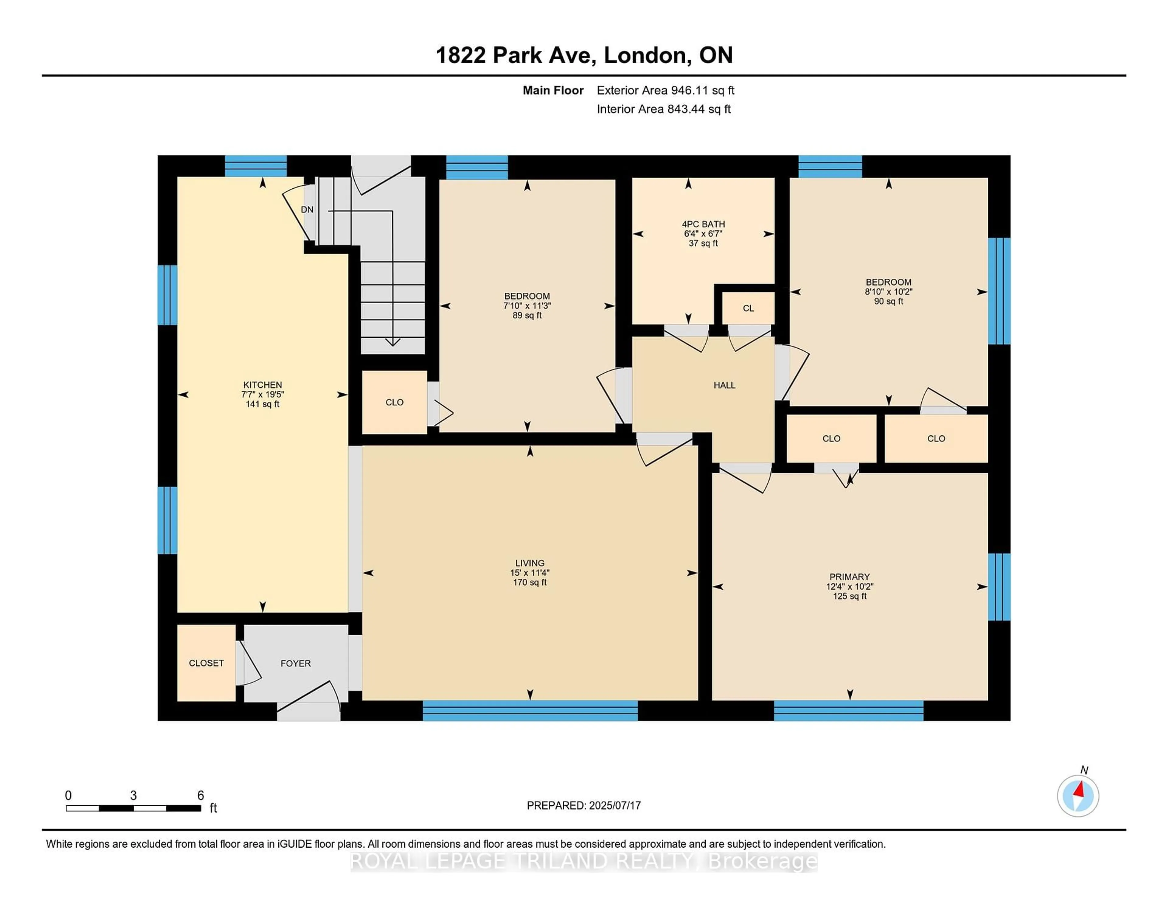 Floor plan for 1822 Park Ave, London East Ontario N5W 2J5