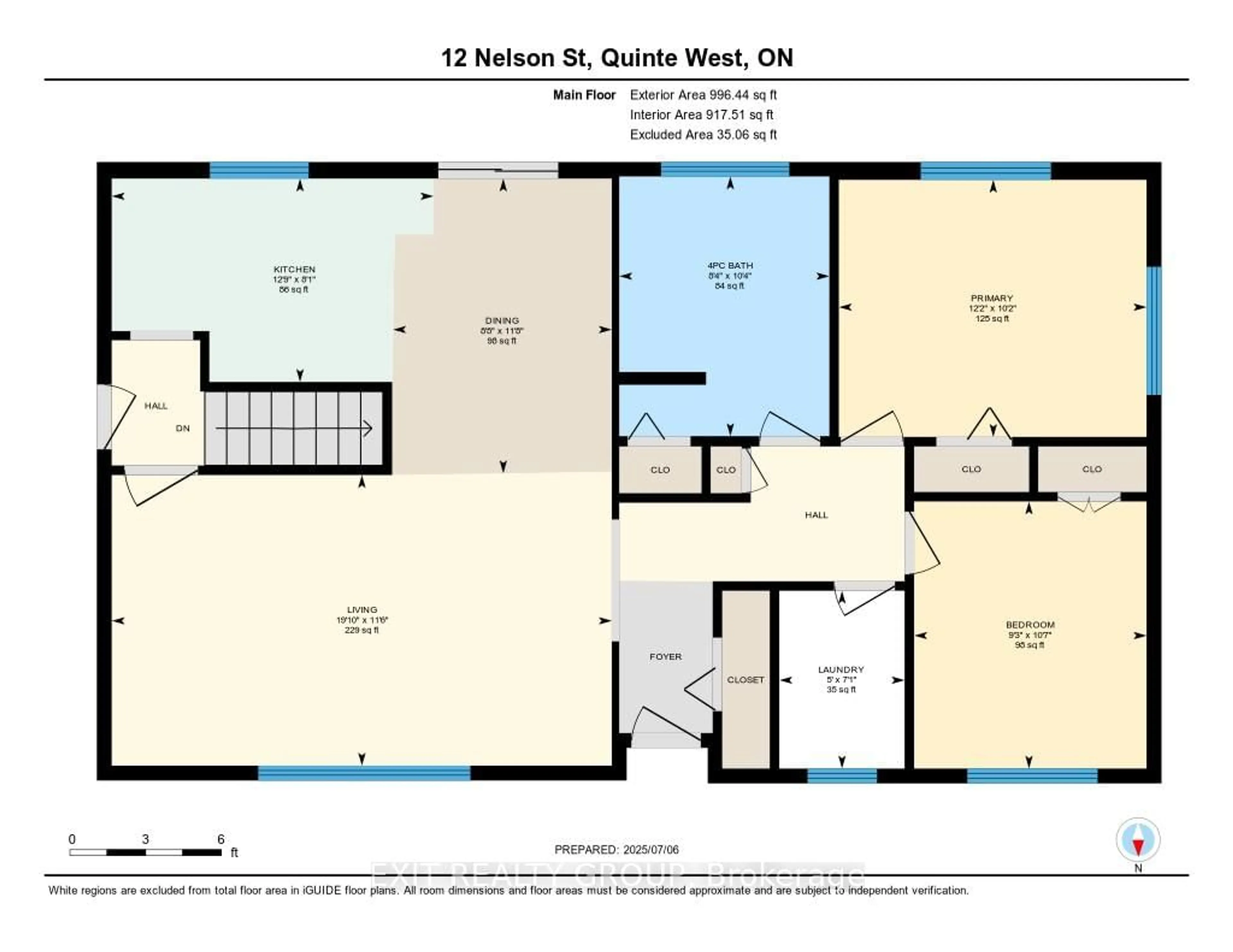 Floor plan for 12 Nelson St, Quinte West Ontario K0K 1E0