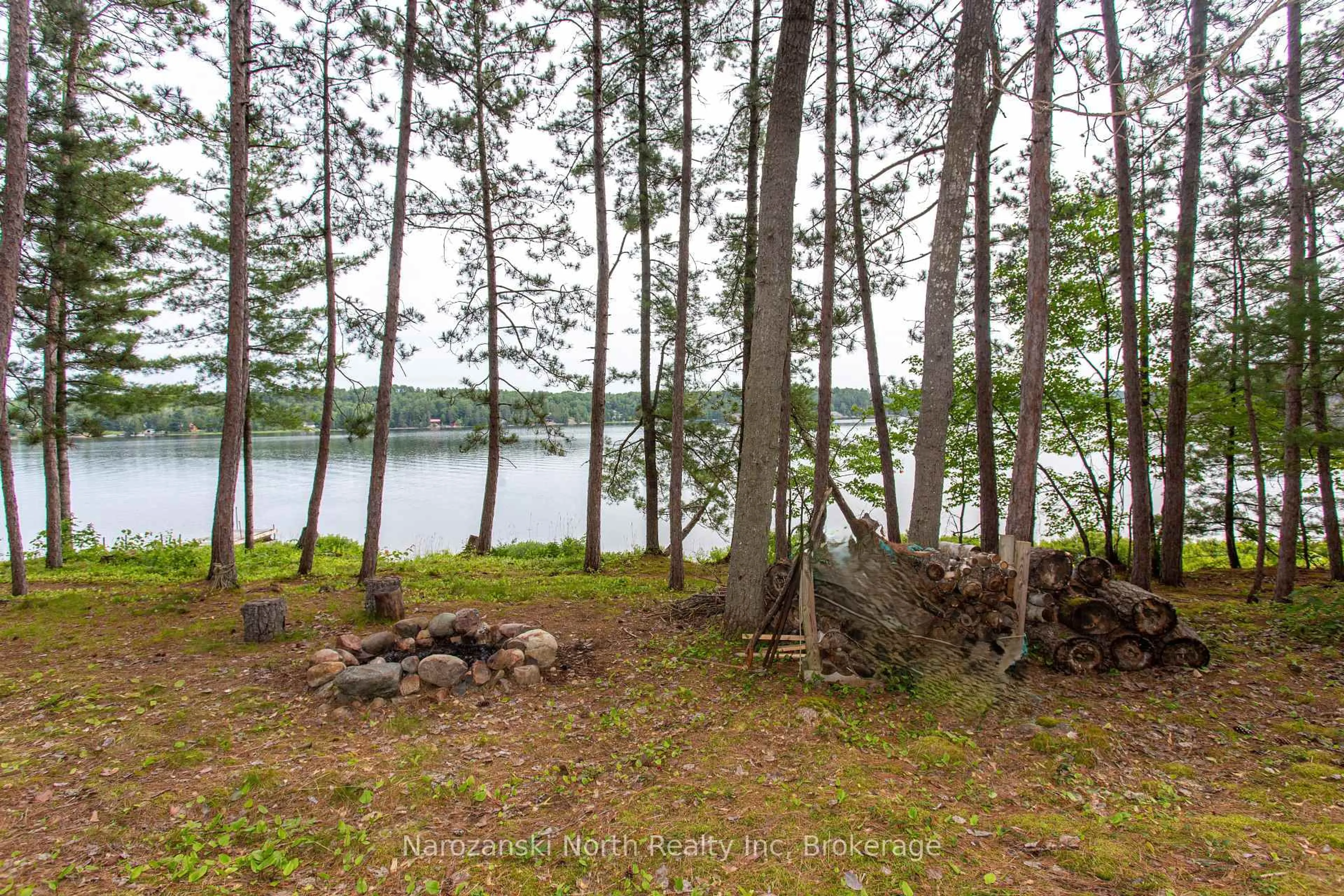 Patio, forest/trees view for 56 Eighteen Mile Island, French River Ontario P0M 1A0