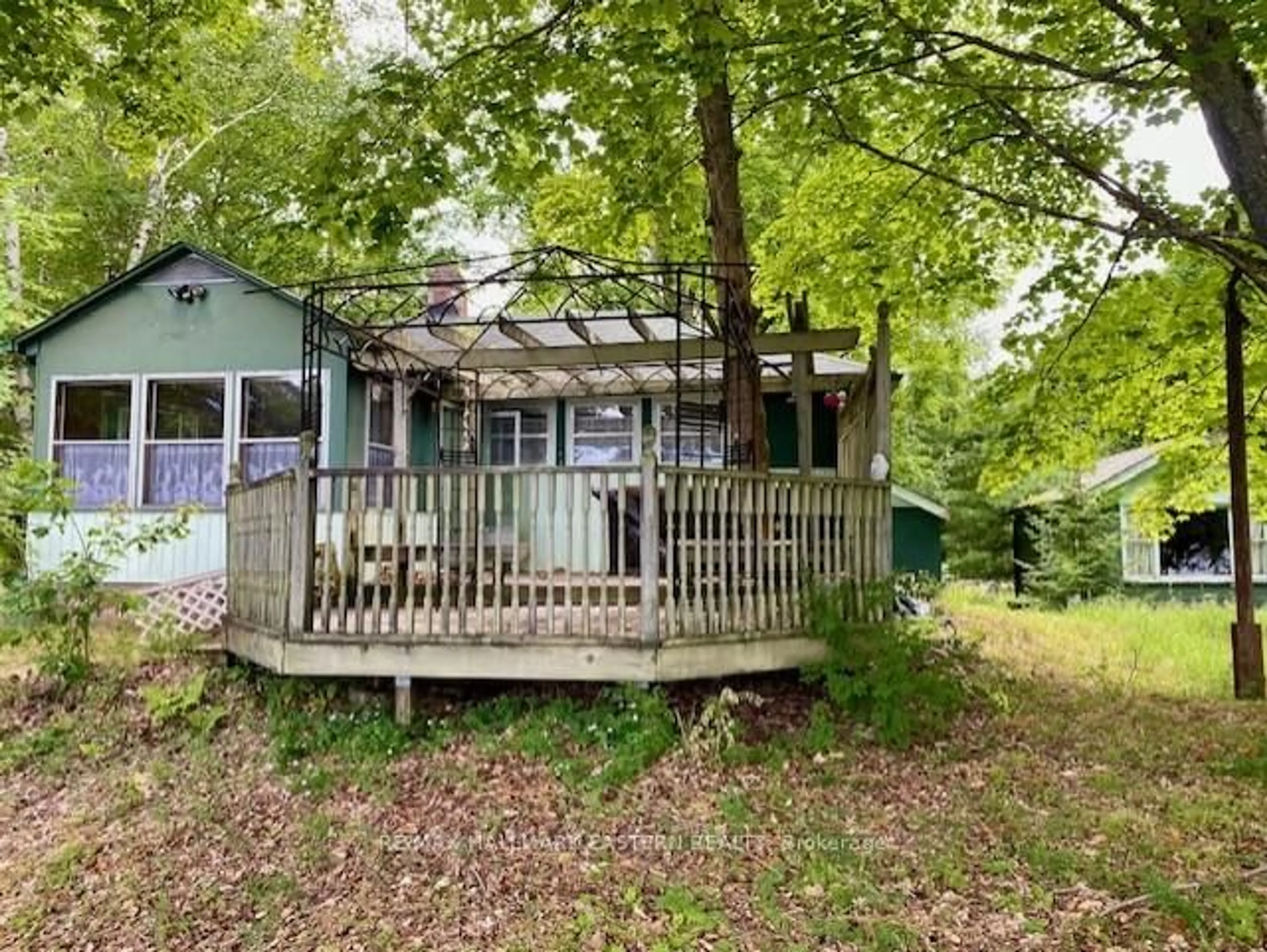 A pic from outside/outdoor area/front of a property/back of a property/a pic from drone, forest/trees view for 10 Vern Crt, Kawartha Lakes Ontario K0M 1A0