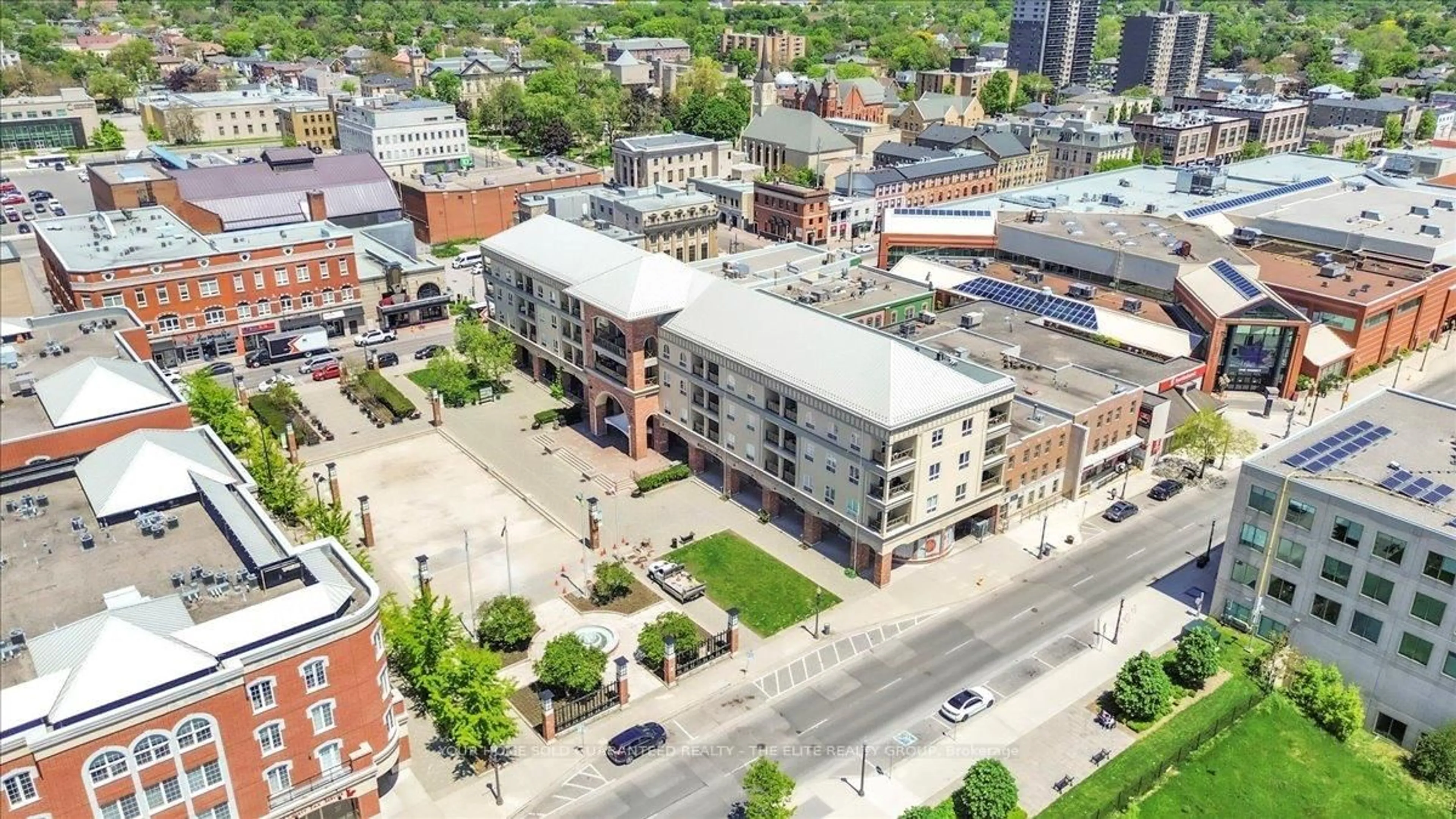 A pic from outside/outdoor area/front of a property/back of a property/a pic from drone, city buildings view from balcony for 150 Colborne St #302, Brantford Ontario N3T 2G6