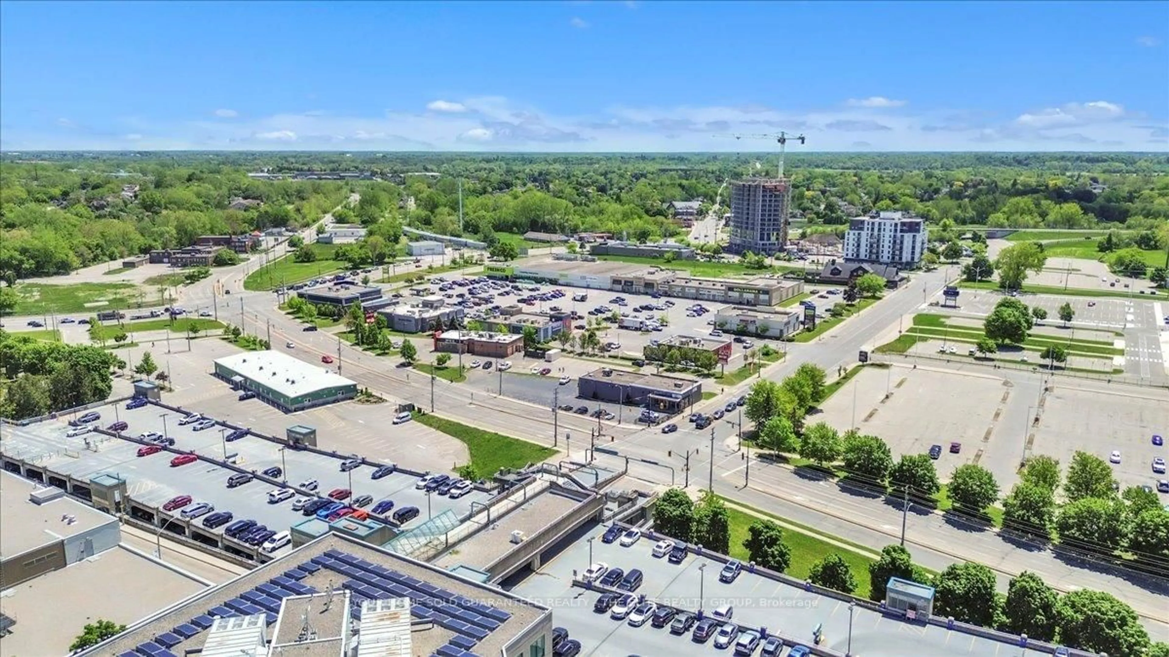 A pic from outside/outdoor area/front of a property/back of a property/a pic from drone, city buildings view from balcony for 150 Colborne St #302, Brantford Ontario N3T 2G6