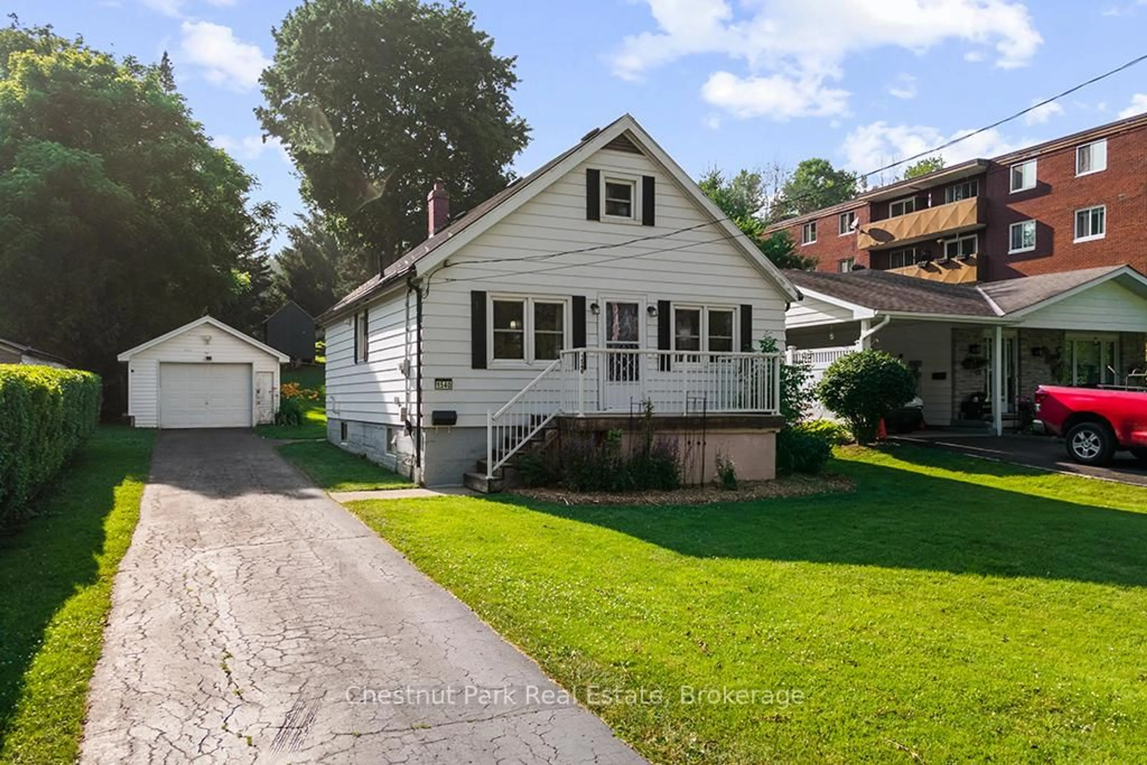 A pic from outside/outdoor area/front of a property/back of a property/a pic from drone, street for 1540 6th Ave, Owen Sound Ontario N4K 5H8