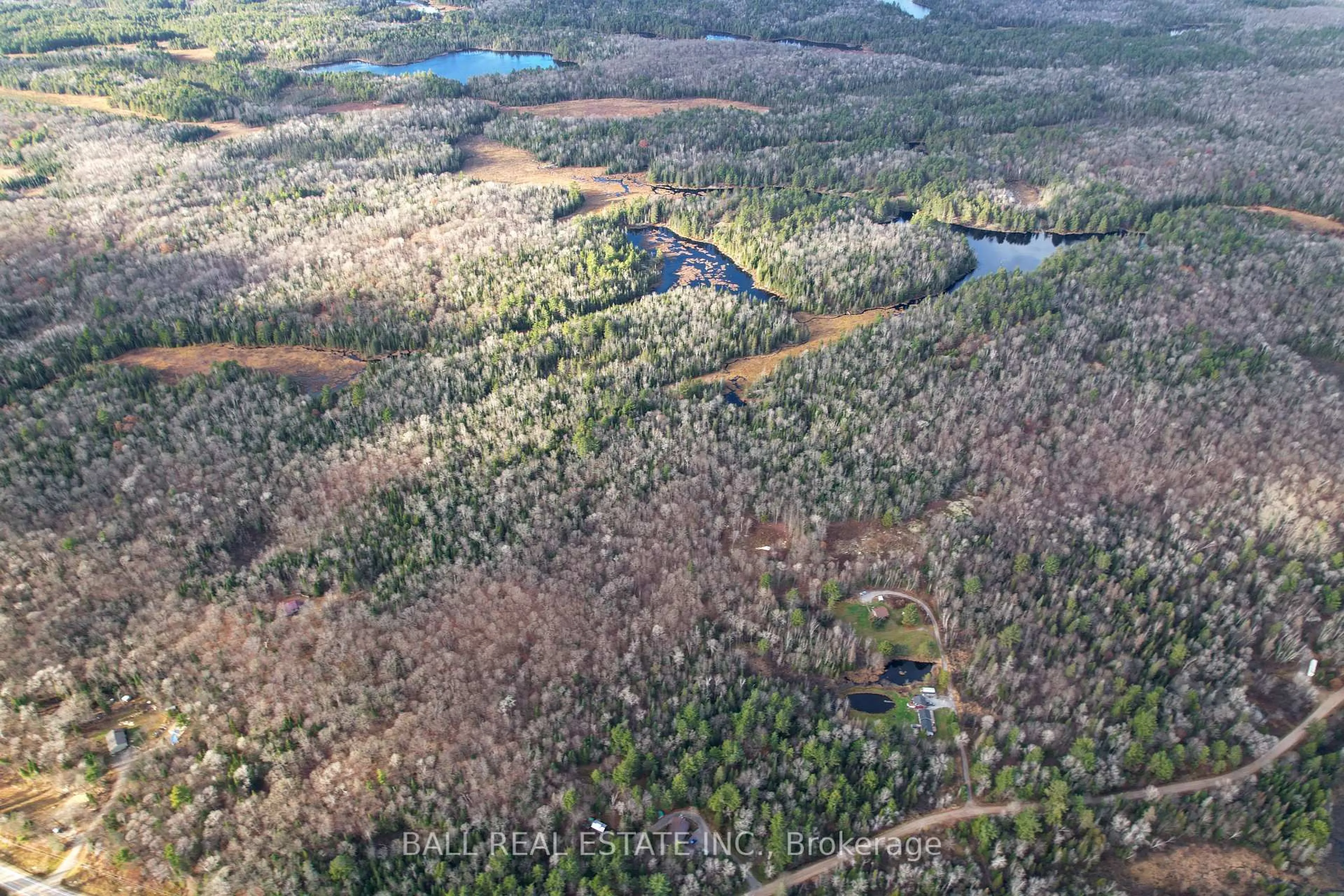 A pic from outside/outdoor area/front of a property/back of a property/a pic from drone, forest/trees view for 1047 Donroy Rd, Highlands East Ontario K0M 1R0