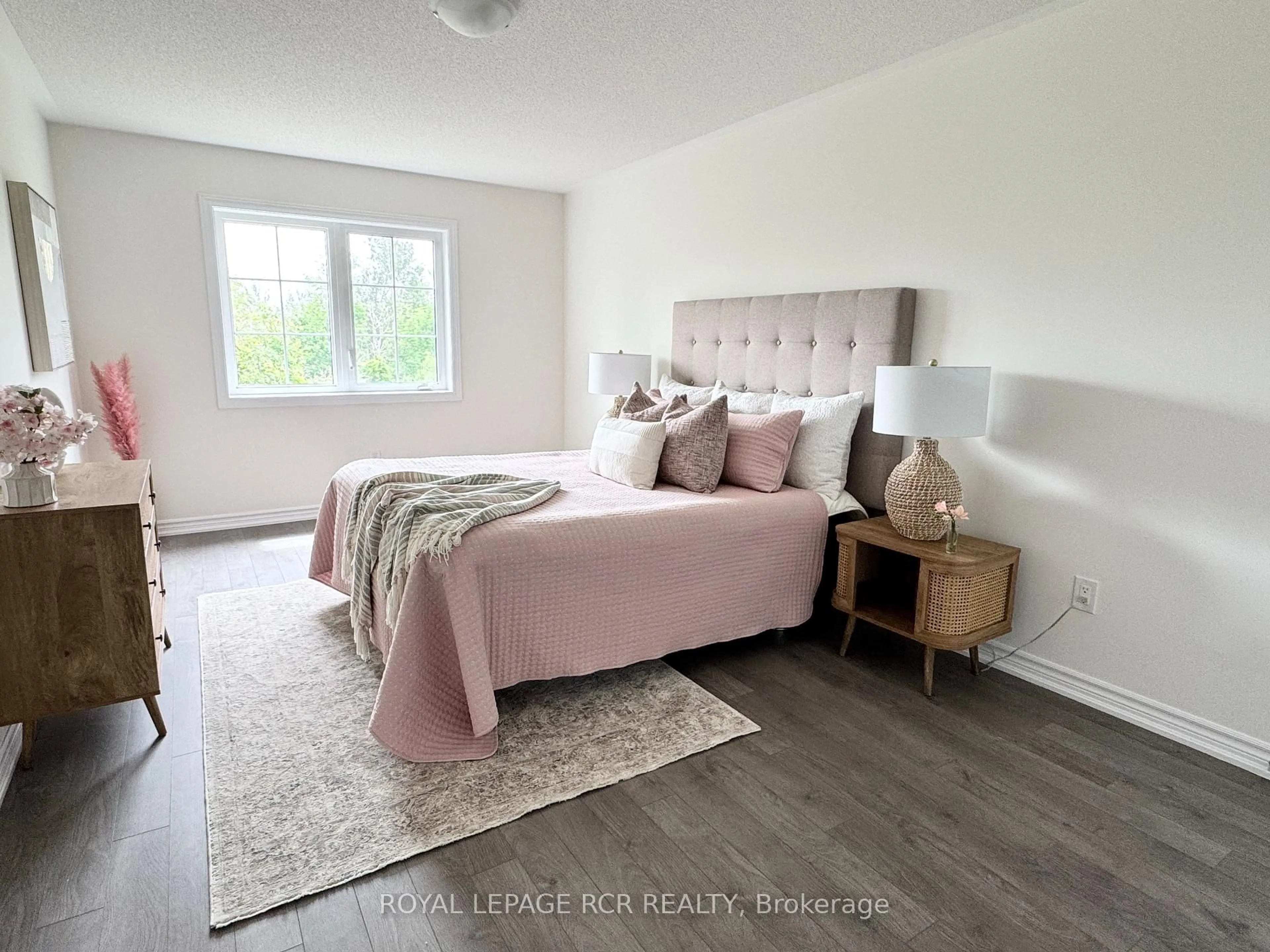 Bedroom with bed, wood/laminate floor for 152 Winters Way, Shelburne Ontario L9V 3Y1