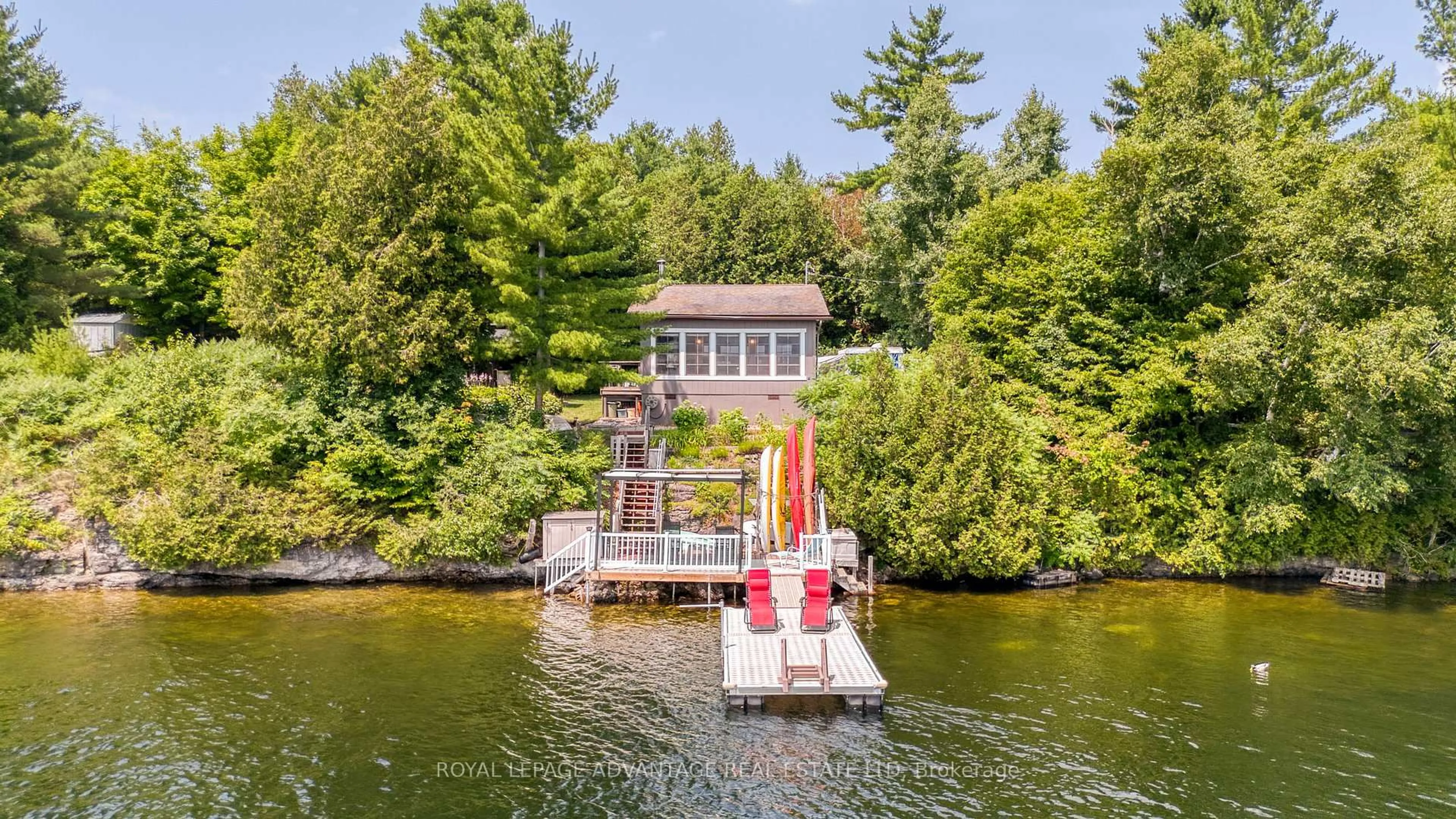 A pic from outside/outdoor area/front of a property/back of a property/a pic from drone, water/lake/river/ocean view for 717 Pike Lake Rte 7 Rte, Perth Ontario K7H 3C5