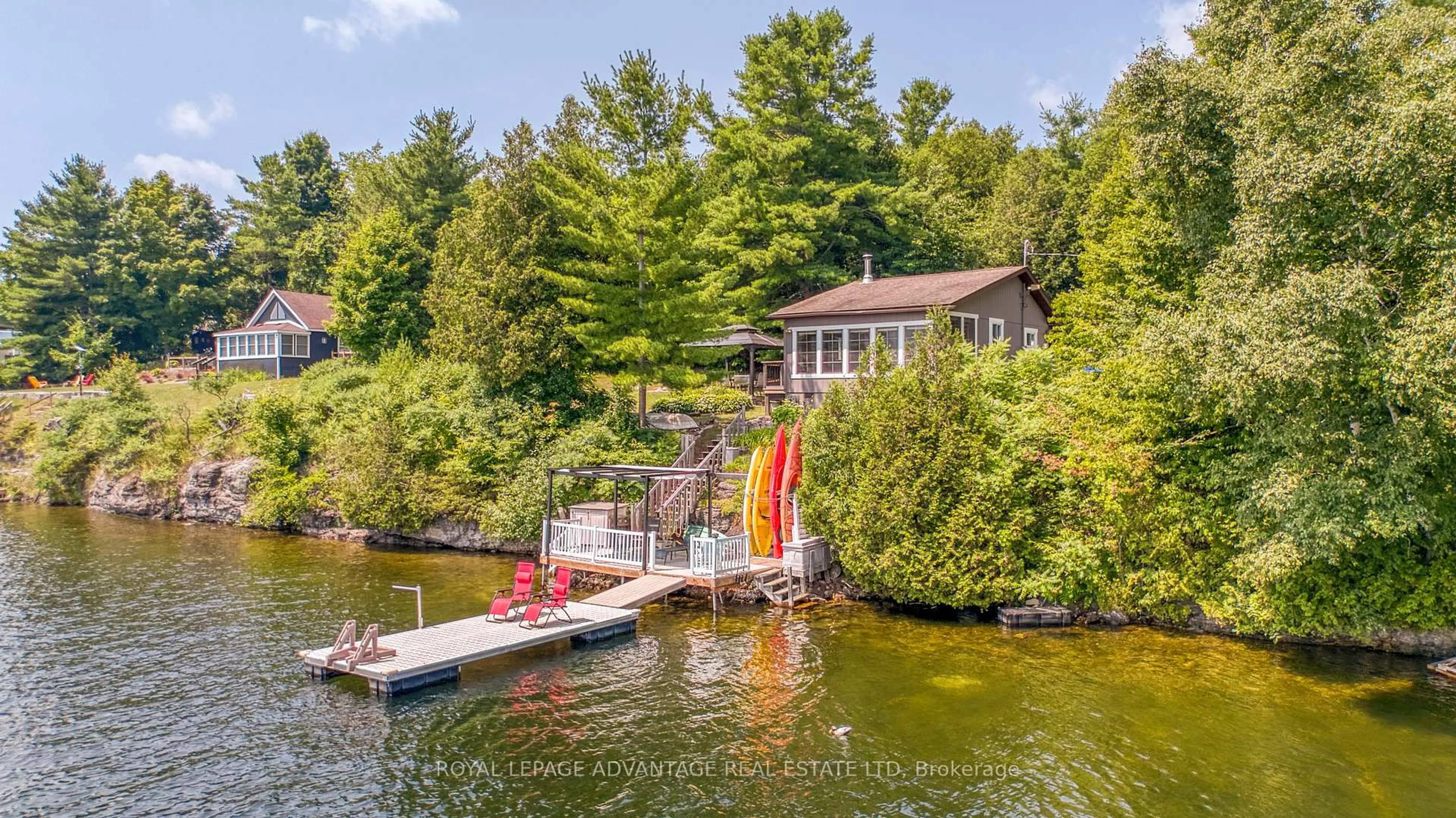 A pic from outside/outdoor area/front of a property/back of a property/a pic from drone, water/lake/river/ocean view for 717 Pike Lake Rte 7 Rte, Perth Ontario K7H 3C5