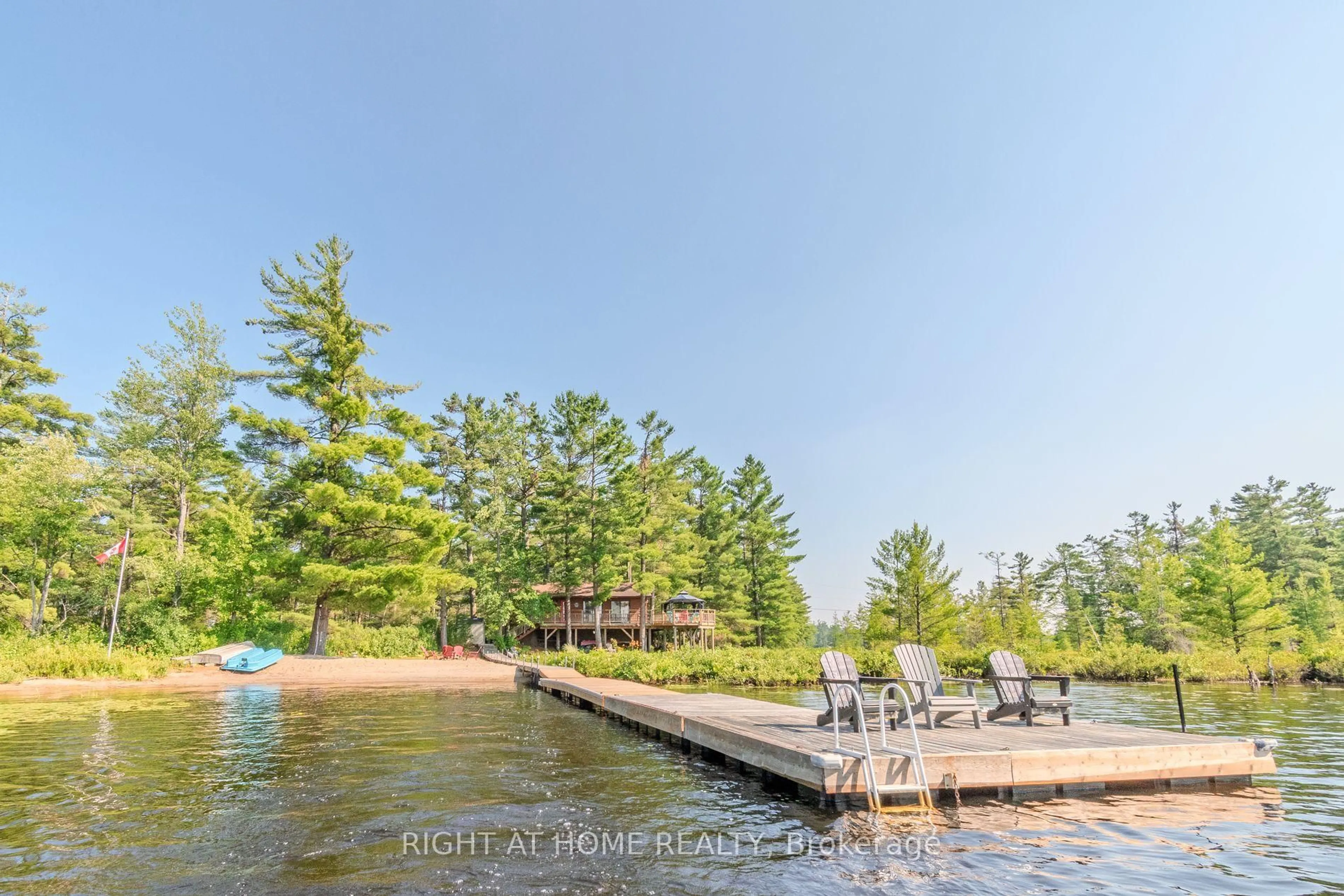 A pic from outside/outdoor area/front of a property/back of a property/a pic from drone, water/lake/river/ocean view for 1KL 7 Cranberry Island, Gravenhurst Ontario P0E 1G0