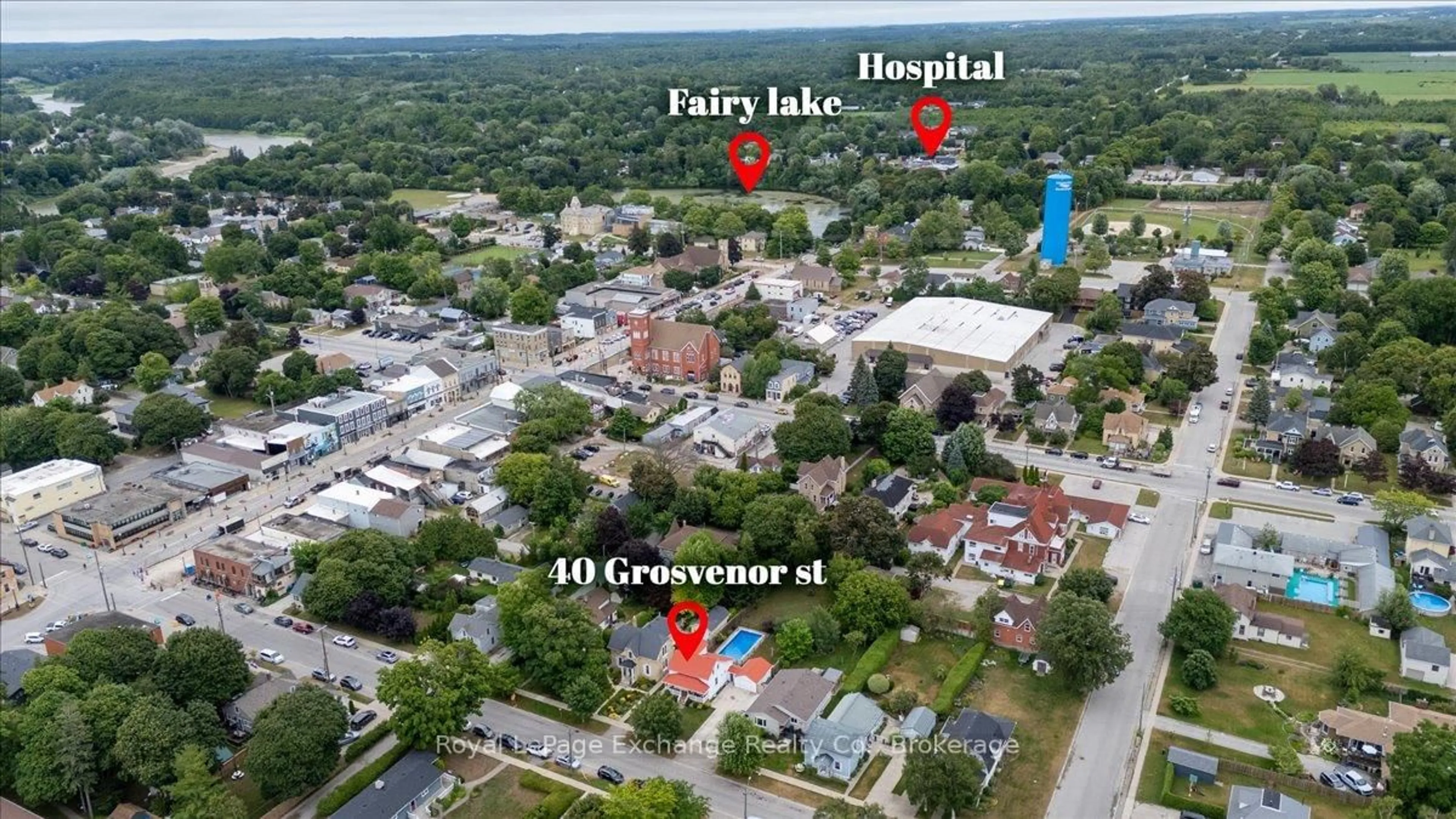 A pic from outside/outdoor area/front of a property/back of a property/a pic from drone, unknown for 40 Grosvenor St, Saugeen Shores Ontario N0H 2L0