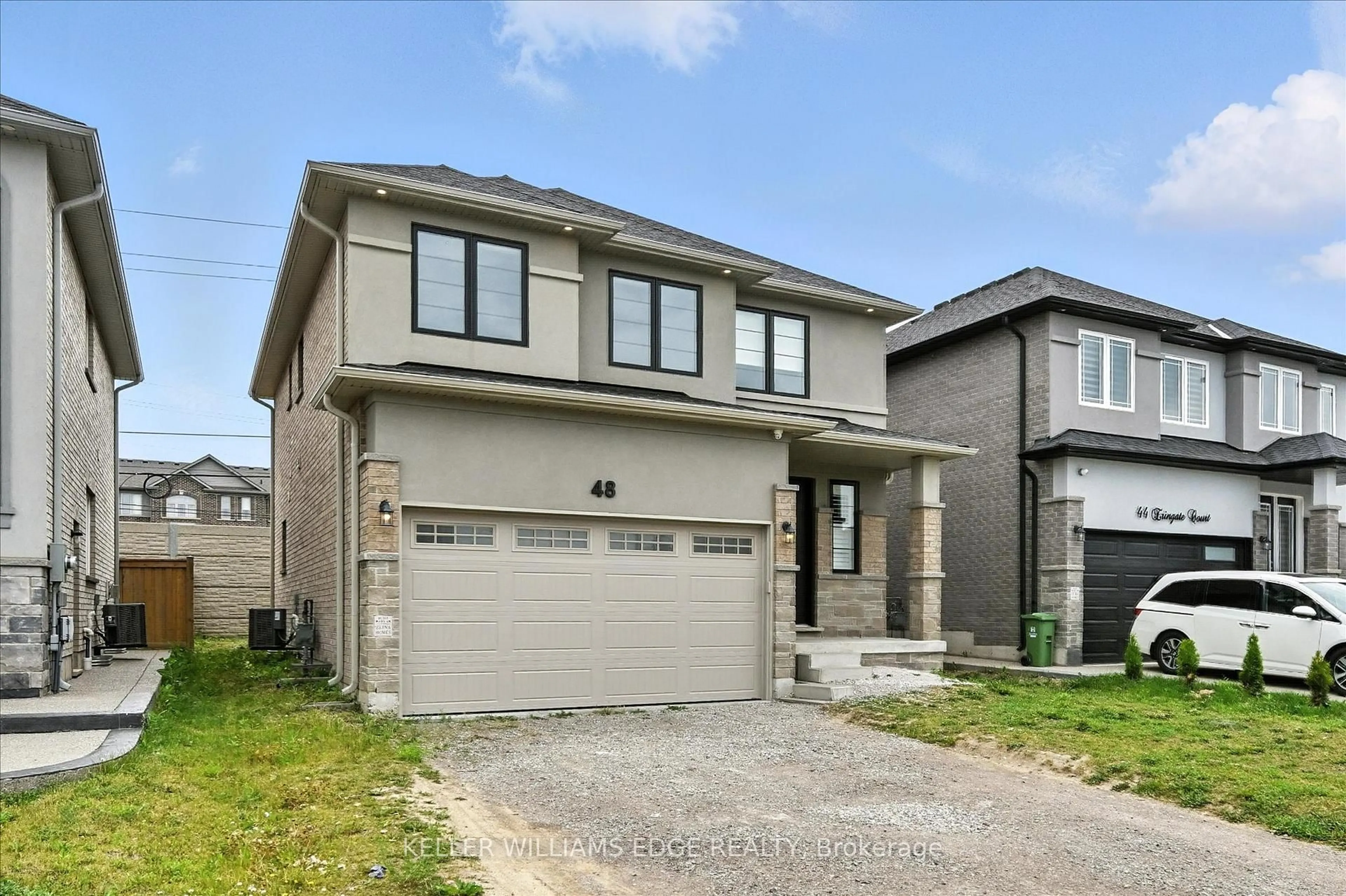 Home with brick exterior material, street for 48 Eringate Crt, Hamilton Ontario L8J 0L7