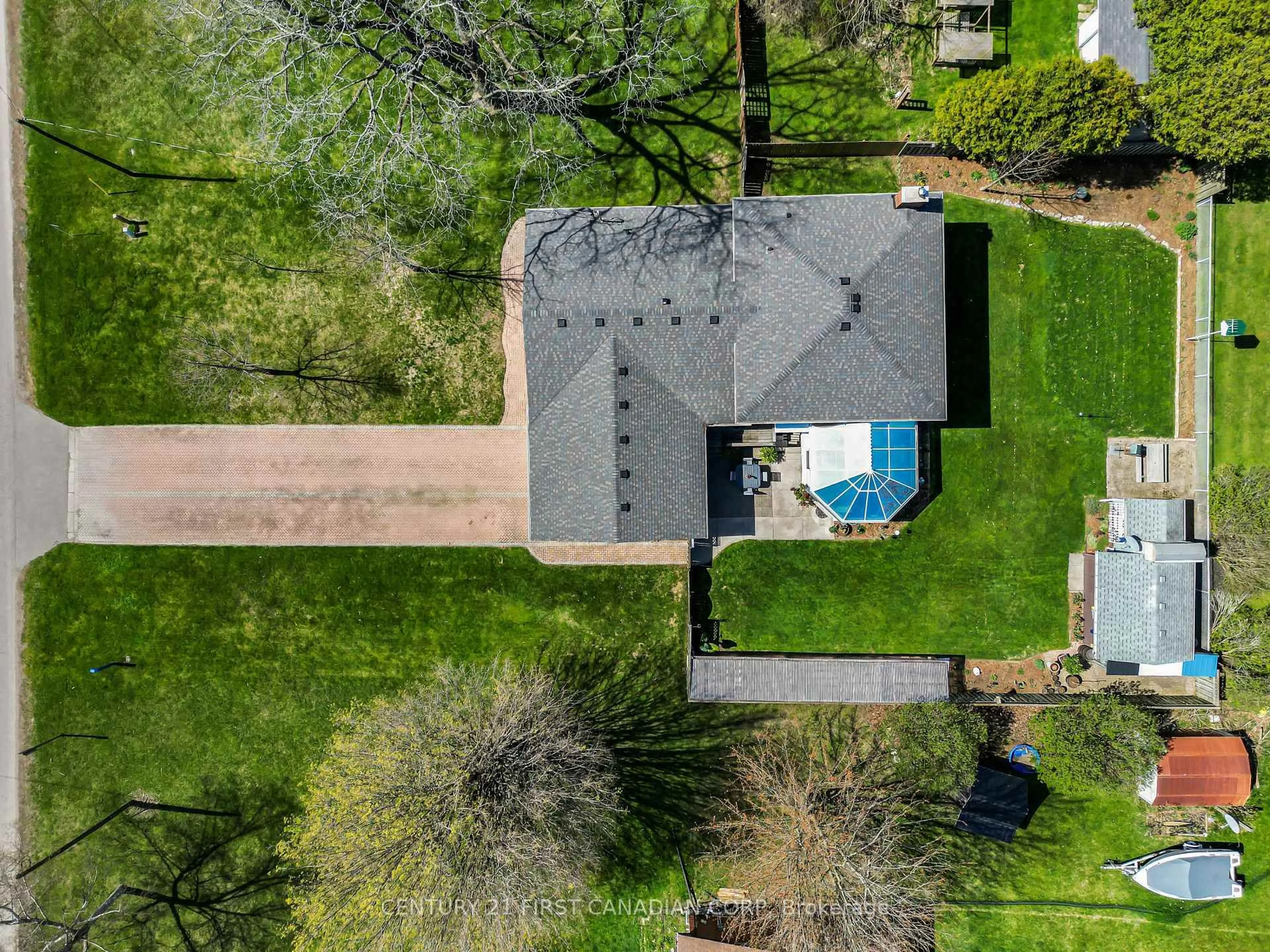 A pic from outside/outdoor area/front of a property/back of a property/a pic from drone, street for 10016 Graham Rd, West Elgin Ontario N0L 2P0