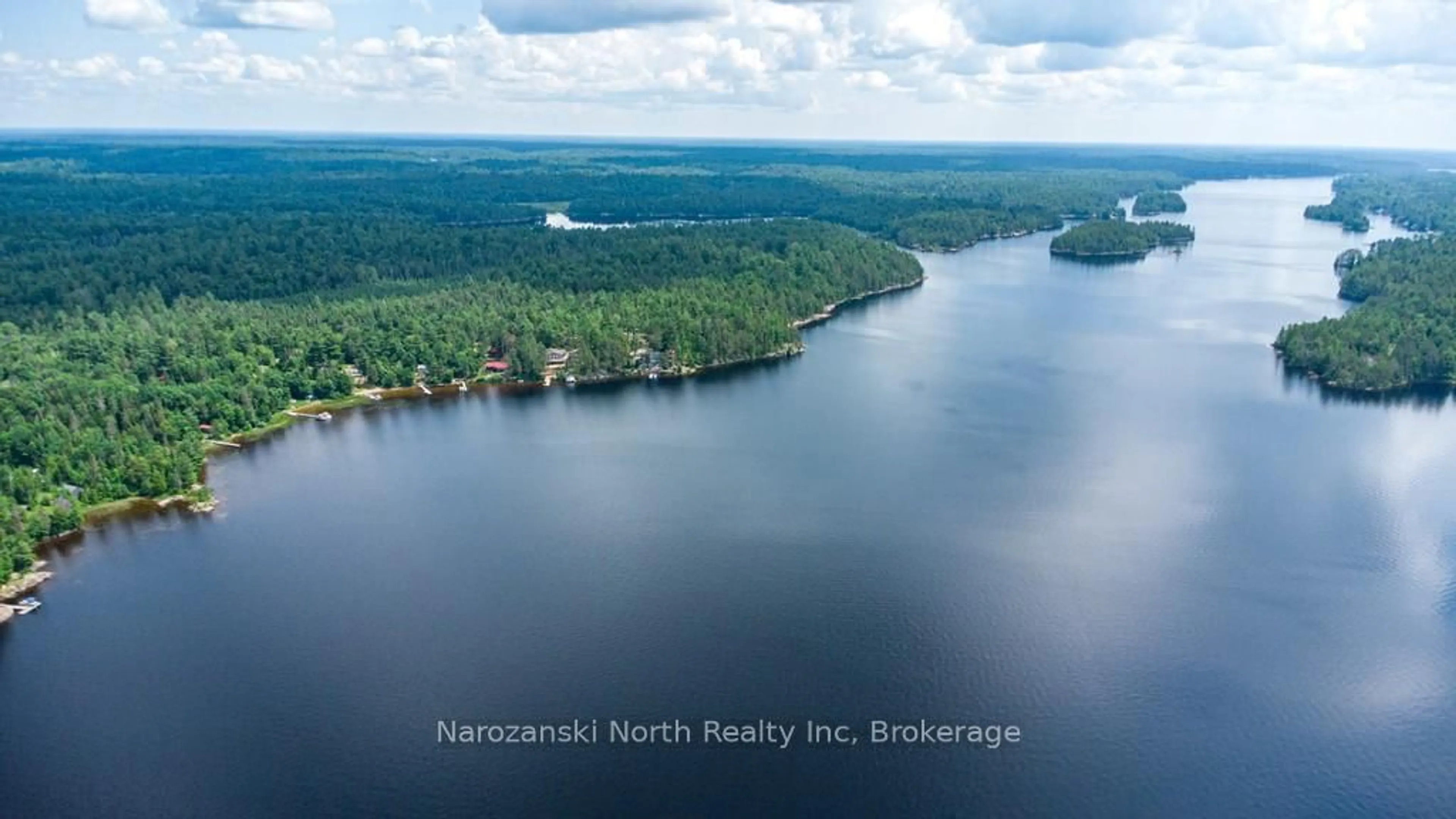 A pic from outside/outdoor area/front of a property/back of a property/a pic from drone, water/lake/river/ocean view for 280 Zetller Bay Rd, French River Ontario P0M 2N0
