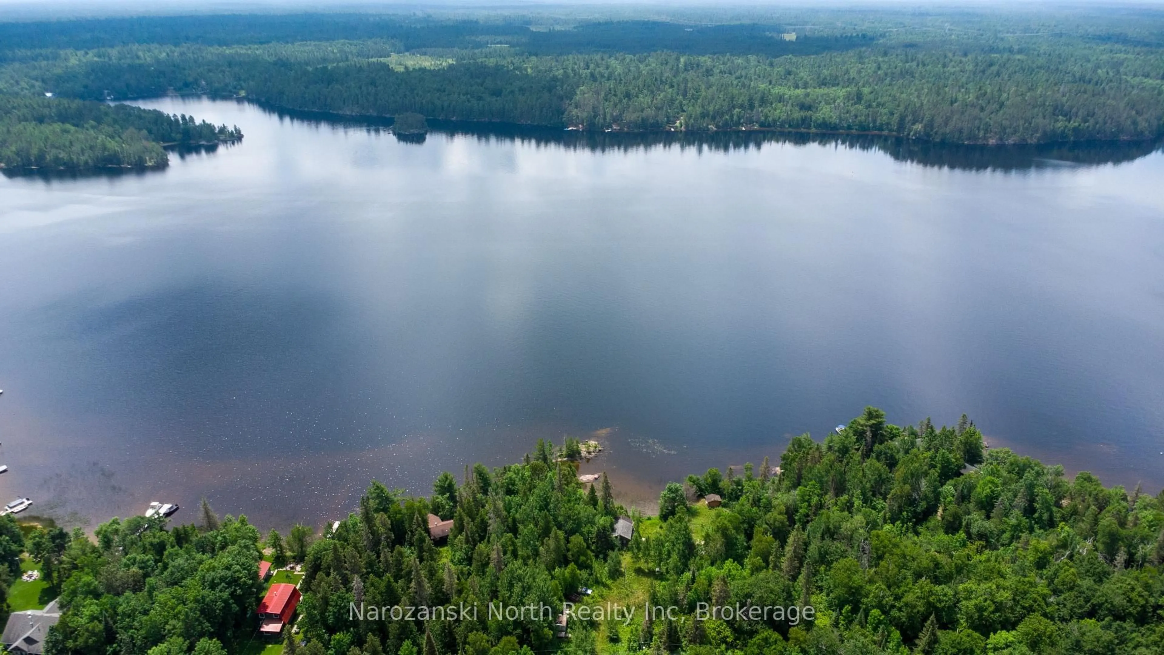 A pic from outside/outdoor area/front of a property/back of a property/a pic from drone, water/lake/river/ocean view for 280 Zettler Bay Rd, French River Ontario P0M 2N0