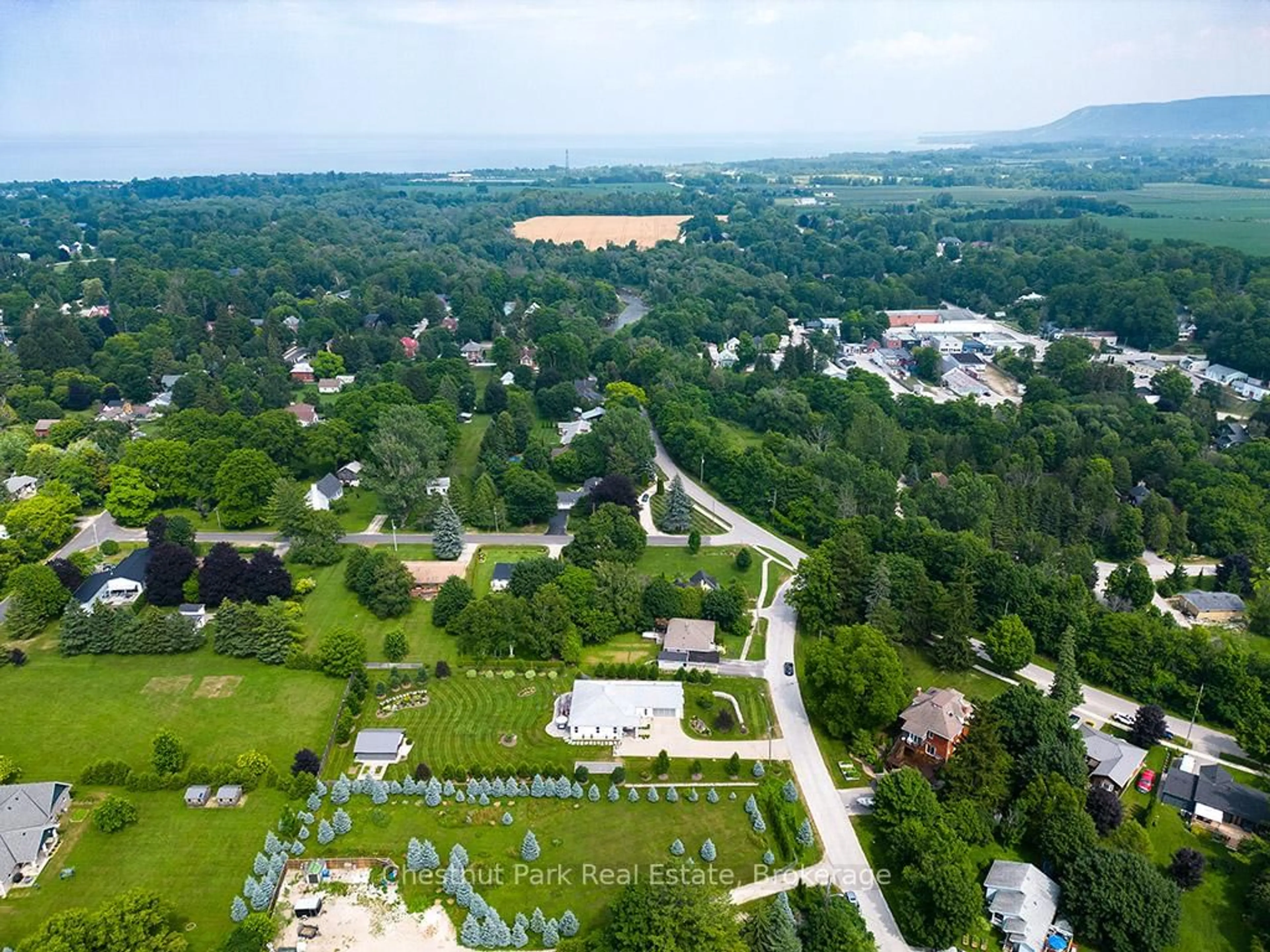 A pic from outside/outdoor area/front of a property/back of a property/a pic from drone, mountain view for 125 Fulton St, Blue Mountains Ontario N0H 1J0