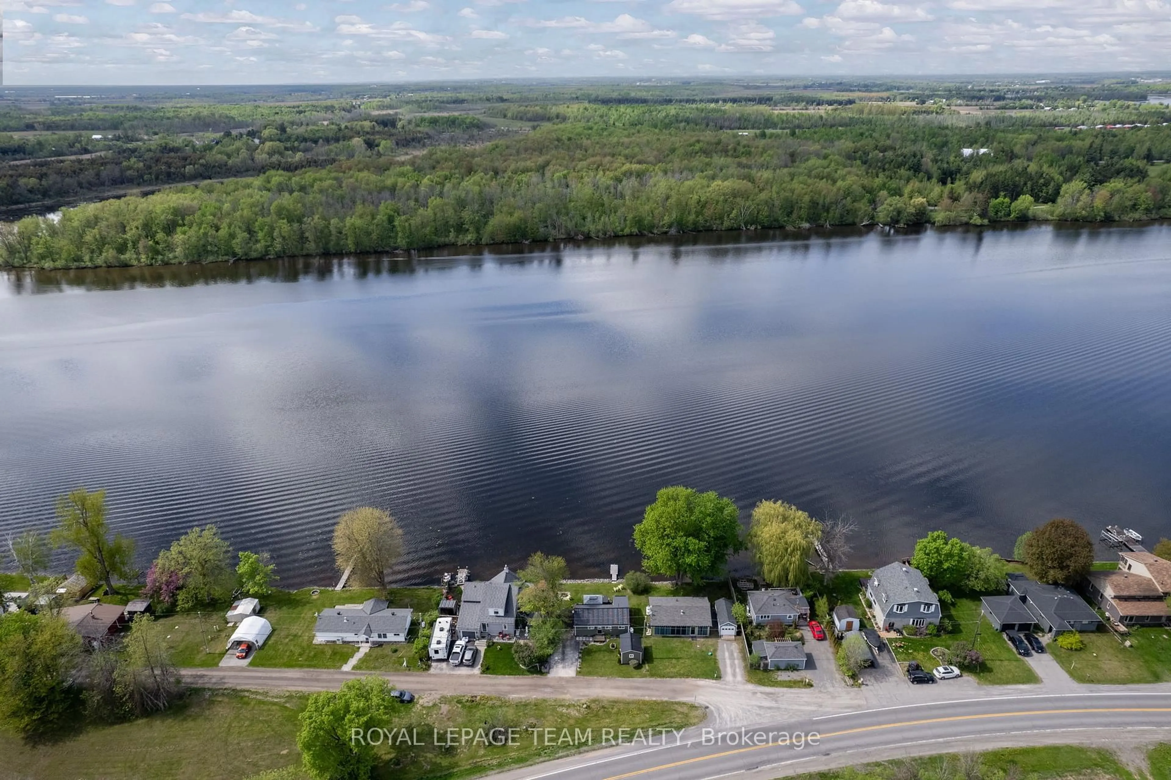 A pic from outside/outdoor area/front of a property/back of a property/a pic from drone, water/lake/river/ocean view for 3872 Lannin Lane, North Grenville Ontario K0G 1J0