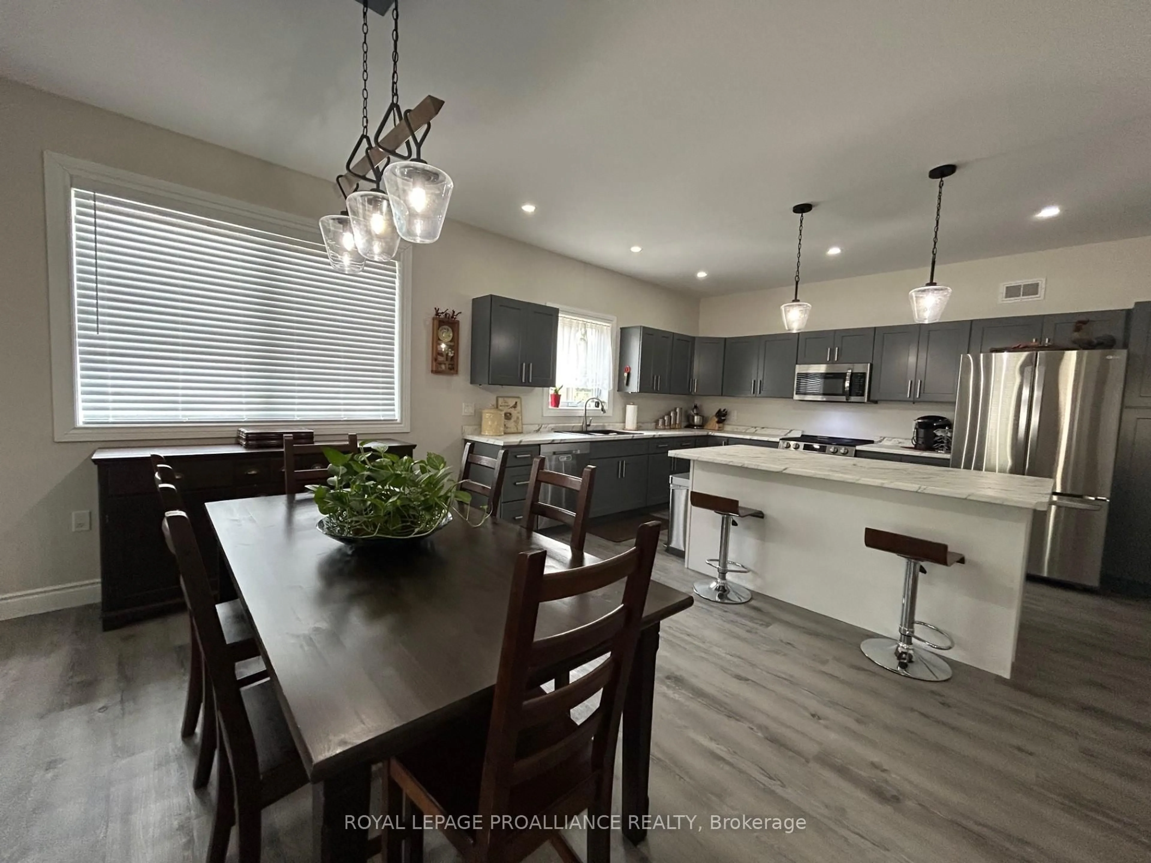 Open concept kitchen, wood/laminate floor for 47 South Maloney St, Limoges Ontario K0K 2M0
