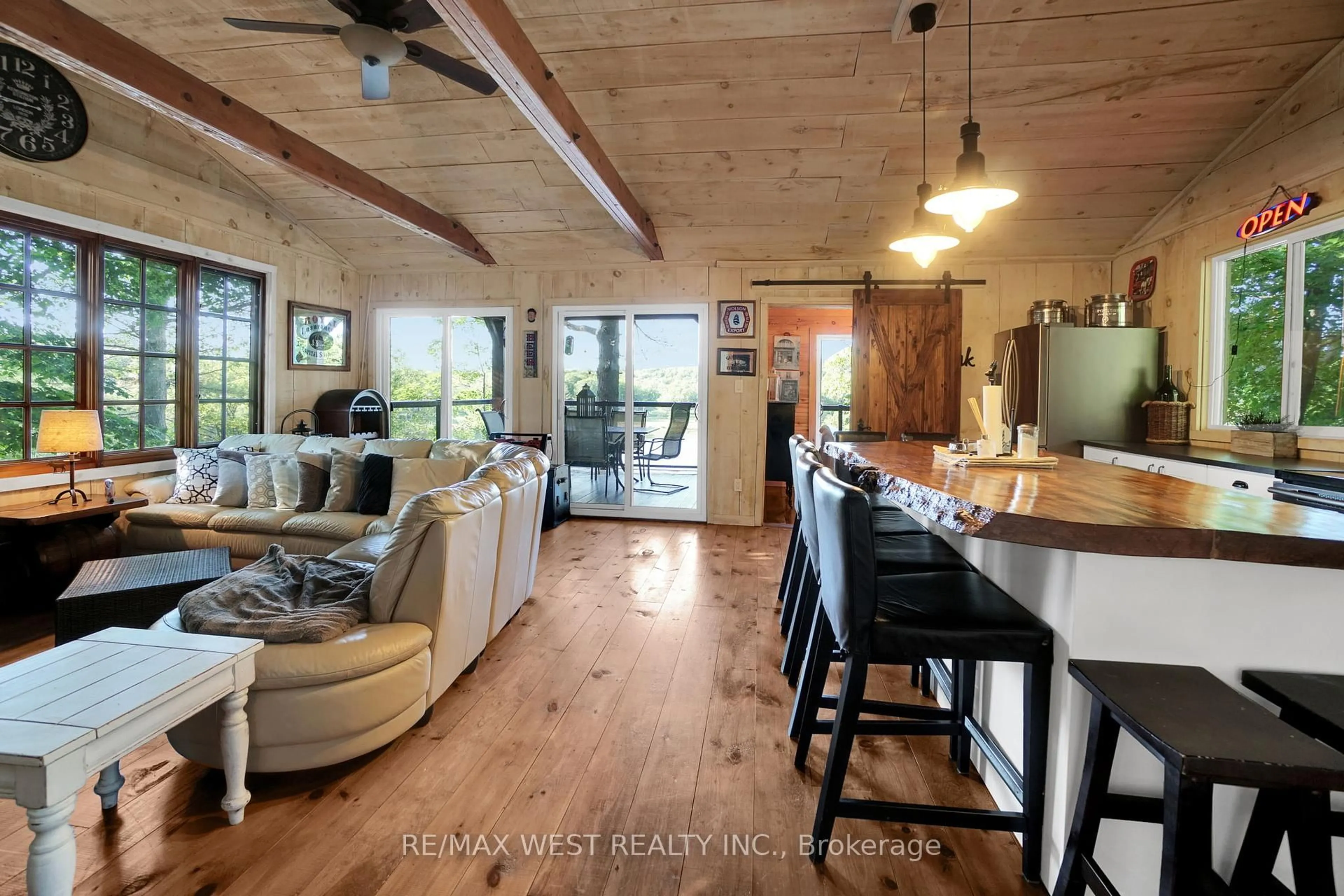 Open concept kitchen, wood/laminate floor for 18 Inverlochy Rd, Carling Ontario P0G 1G0