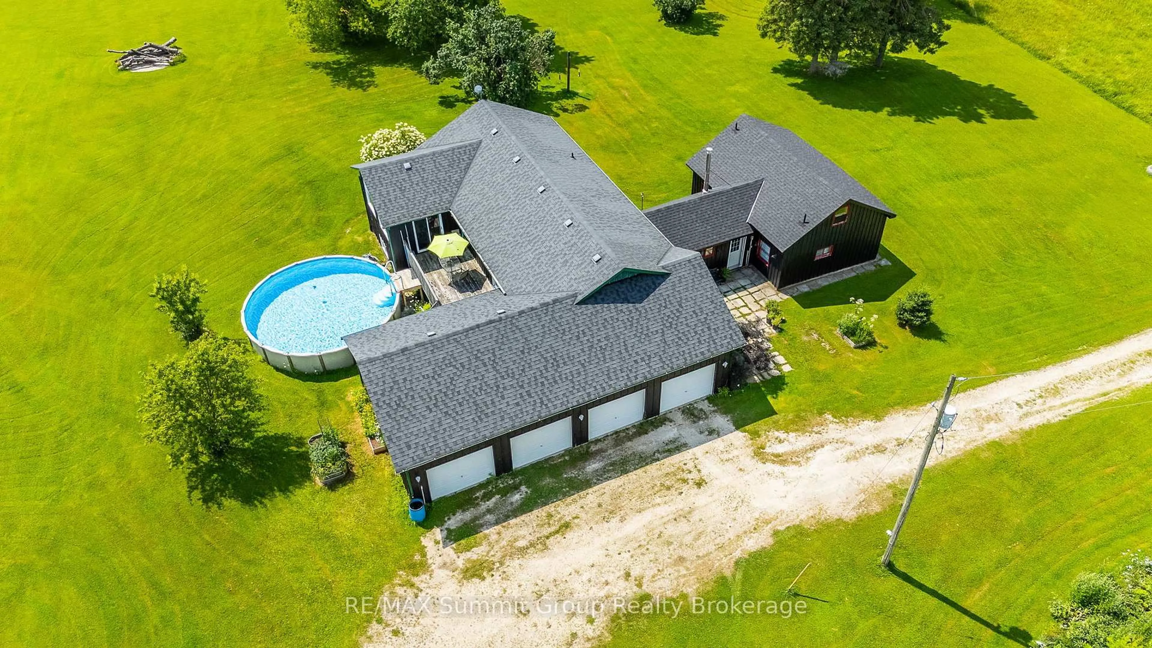 A pic from outside/outdoor area/front of a property/back of a property/a pic from drone, water/lake/river/ocean view for 307266 Centre Line A, Grey Highlands Ontario N0C 1L0