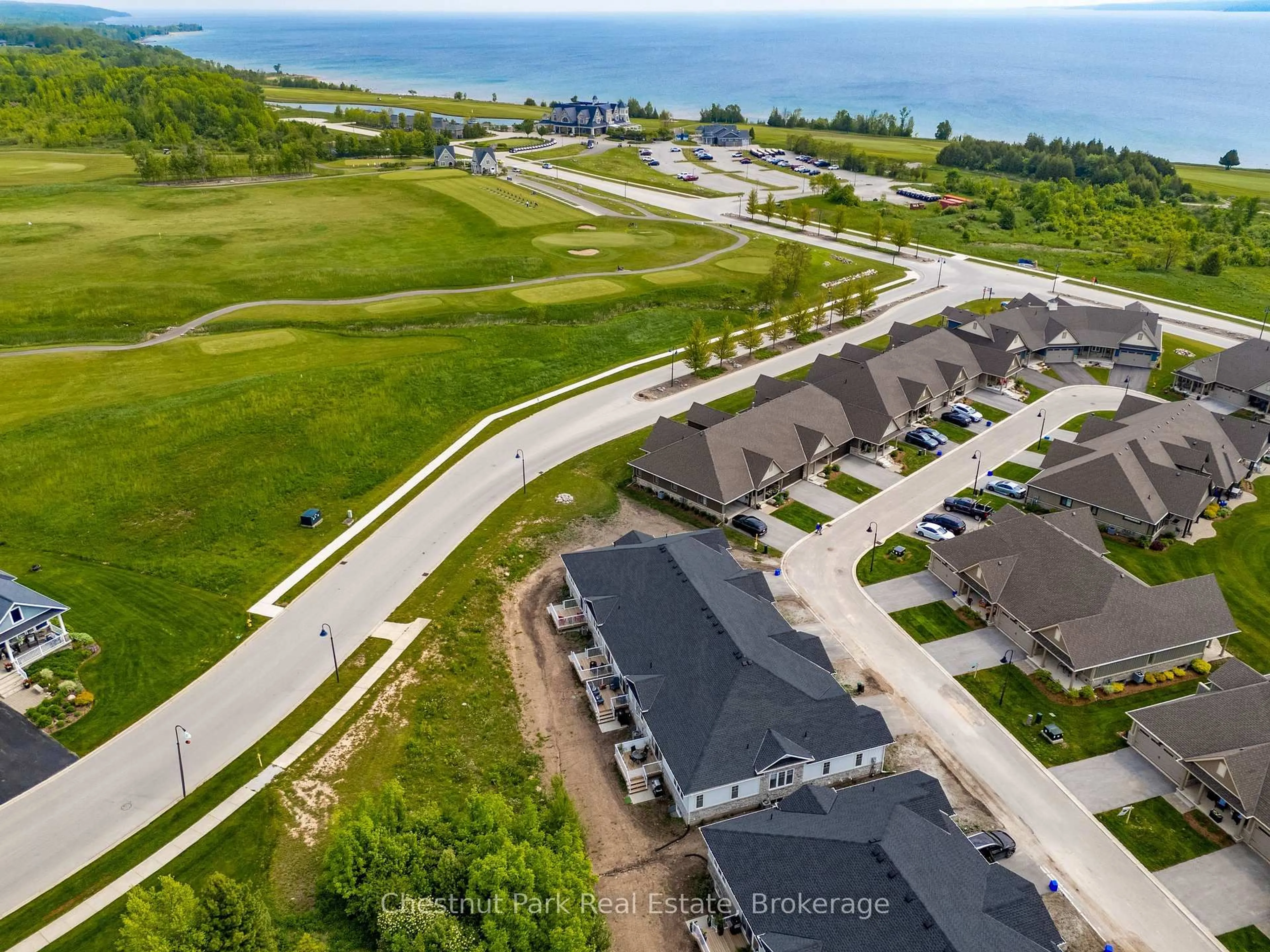 A pic from outside/outdoor area/front of a property/back of a property/a pic from drone, water/lake/river/ocean view for 161 Hawthorn Cres, Georgian Bluffs Ontario N0H 1S0