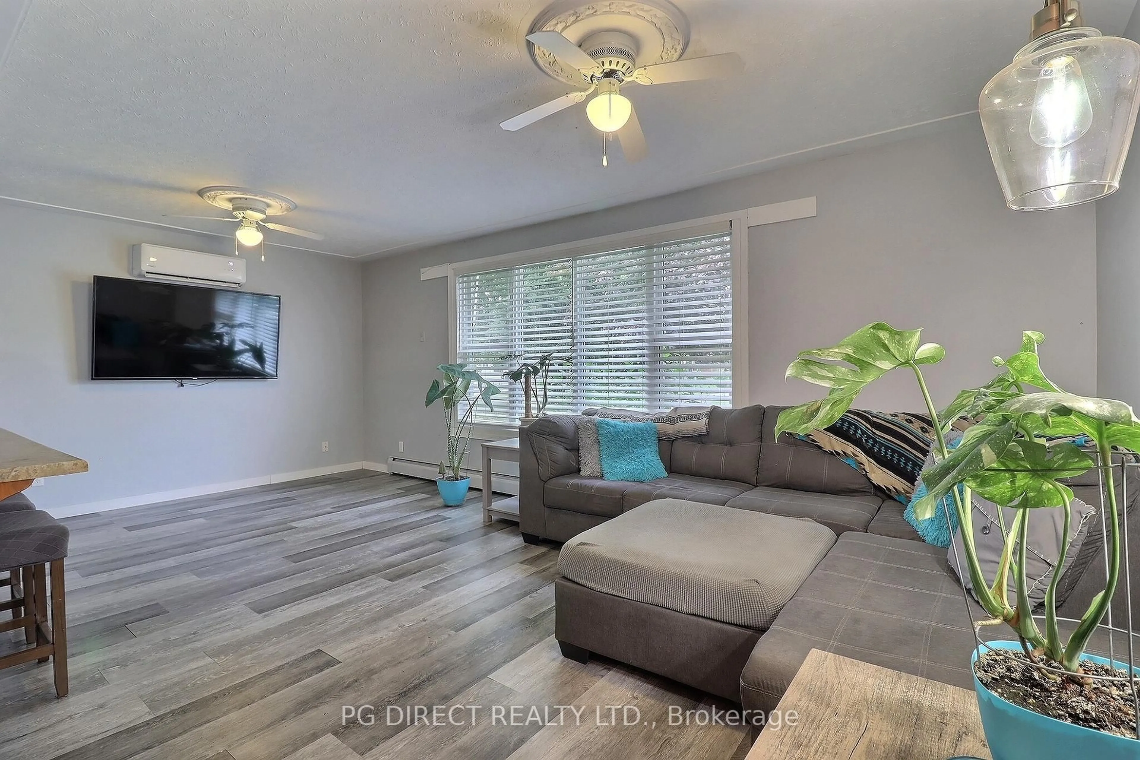 Living room with furniture, wood/laminate floor for 245 Dominion St, Strathroy-Caradoc Ontario N7G 3G9