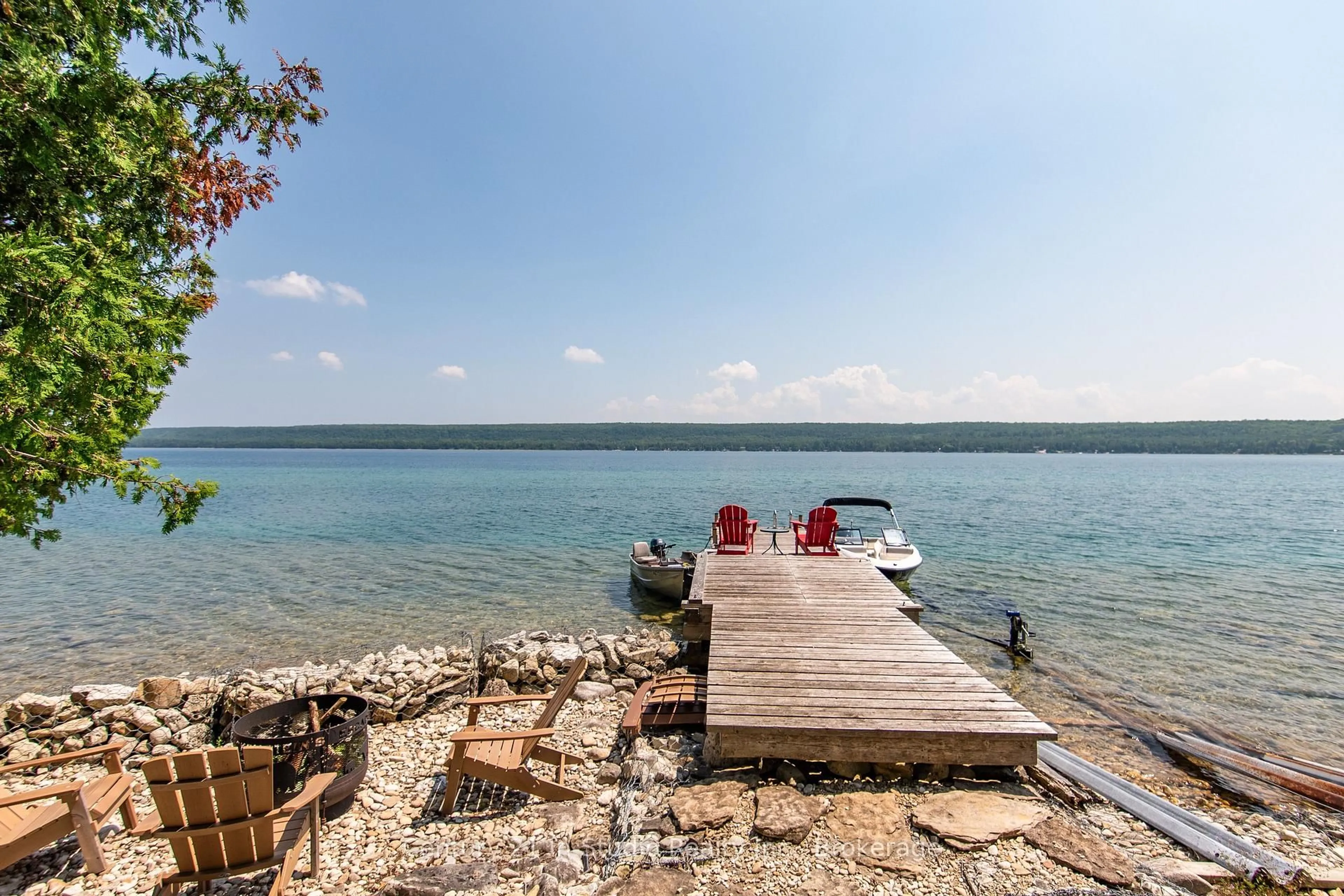 Patio, water/lake/river/ocean view for 113 Water St, Northern Bruce Peninsula Ontario N0H 1W0