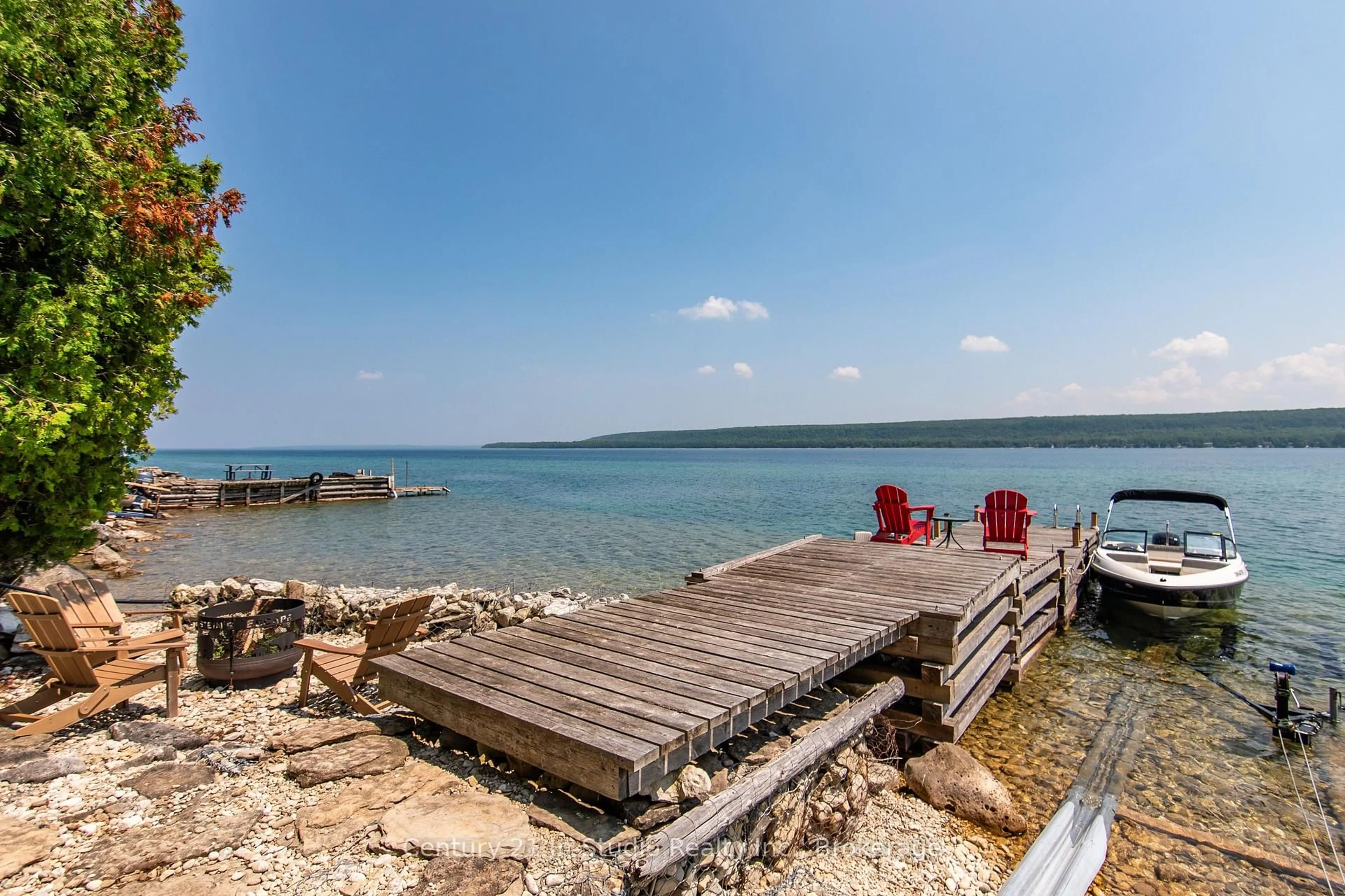 Patio, water/lake/river/ocean view for 113 Water St, Northern Bruce Peninsula Ontario N0H 1W0