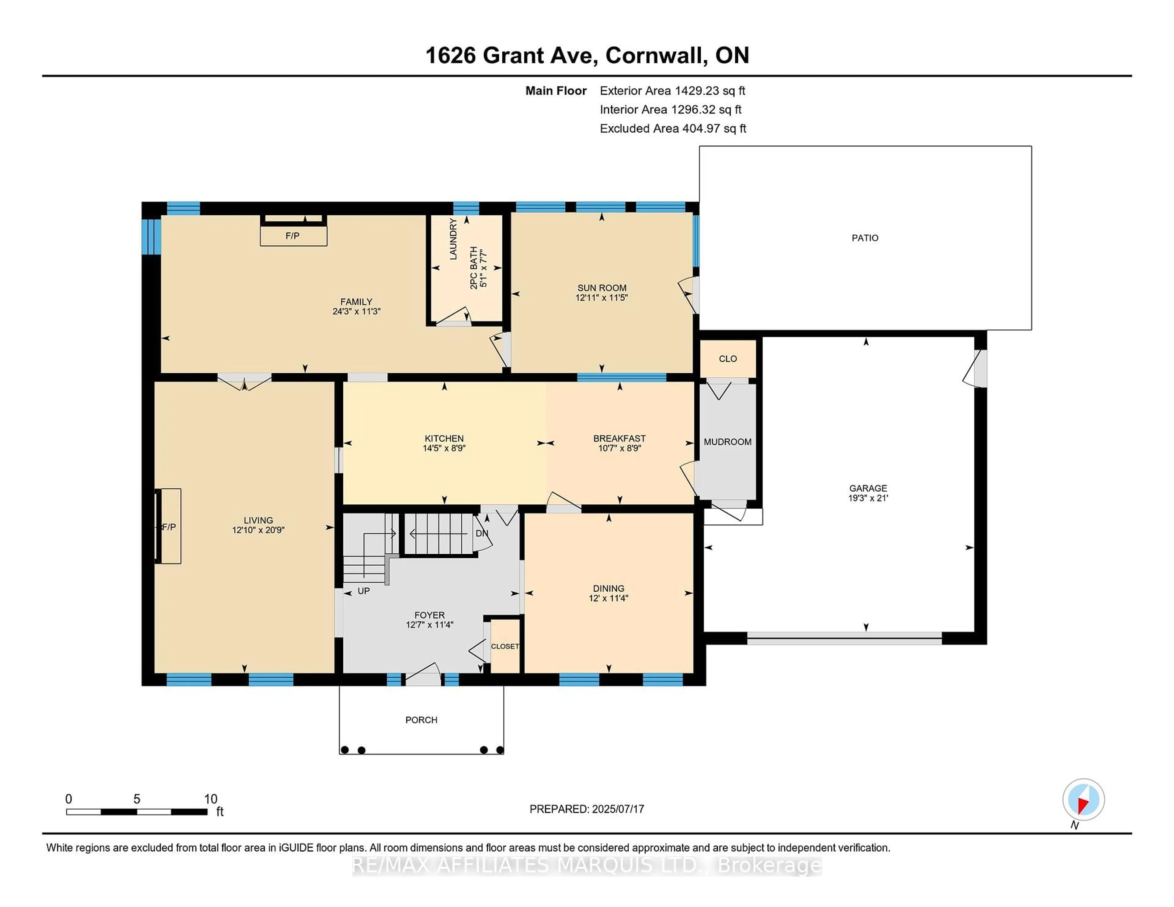 Floor plan for 1626 Grant Ave, Cornwall Ontario K6J 5J4