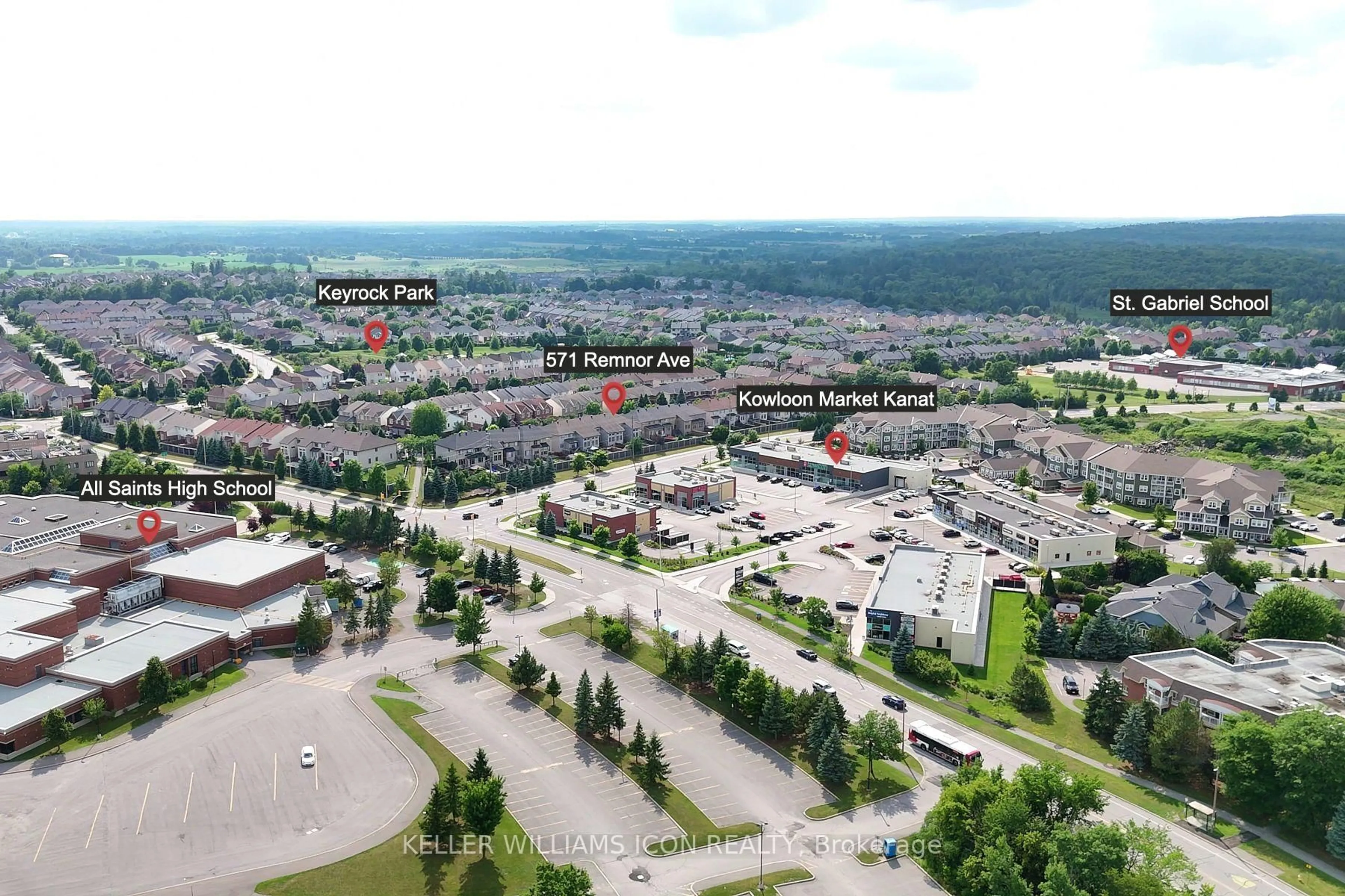 A pic from outside/outdoor area/front of a property/back of a property/a pic from drone, mountain view for 571 Remnor Ave, Ottawa Ontario K2T 0A5