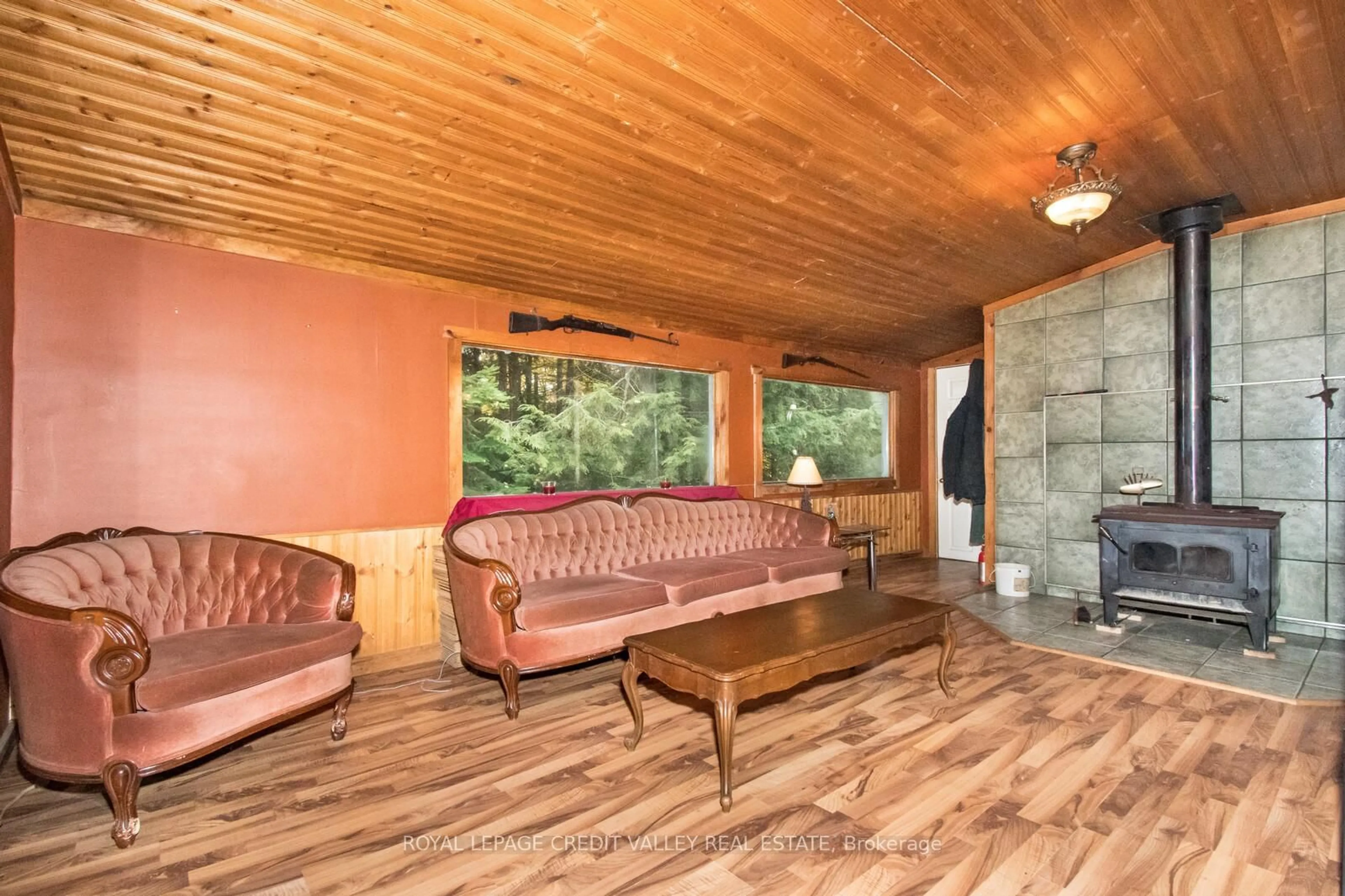 Living room with furniture, wood/laminate floor for 246 Hickey Tr, Bancroft Ontario K0L 1C0