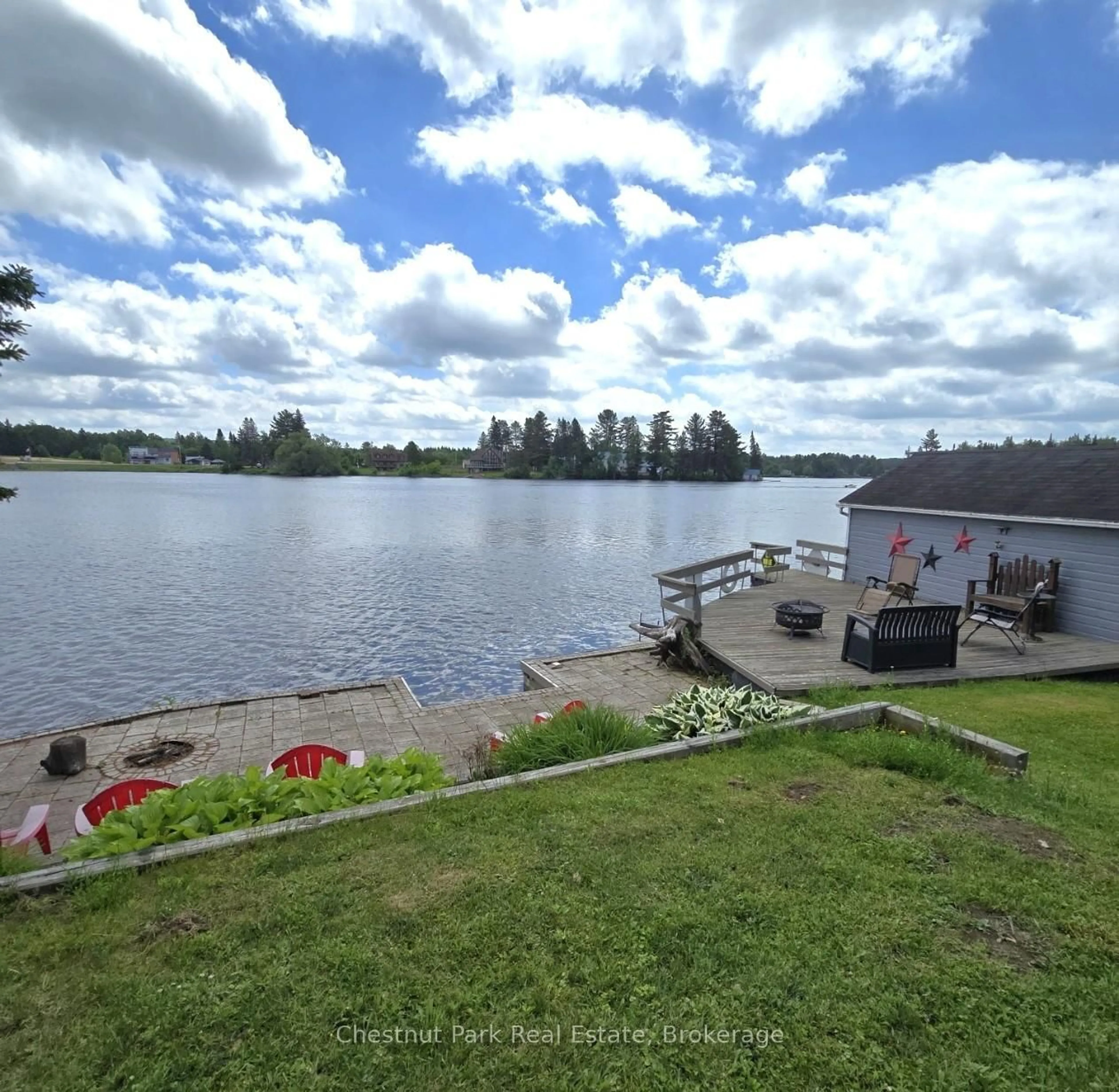 A pic from outside/outdoor area/front of a property/back of a property/a pic from drone, water/lake/river/ocean view for 1706 Highway 518 Highway, Kearney Ontario P0A 1M0