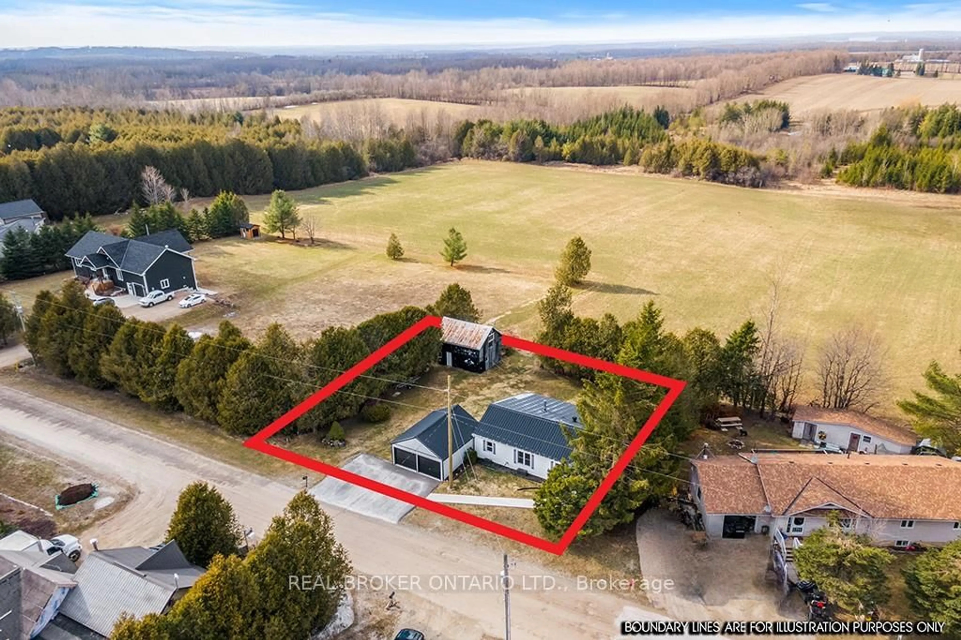 A pic from outside/outdoor area/front of a property/back of a property/a pic from drone, unknown for 326129 3rd Concession, Grey Highlands Ontario N0C 1E0