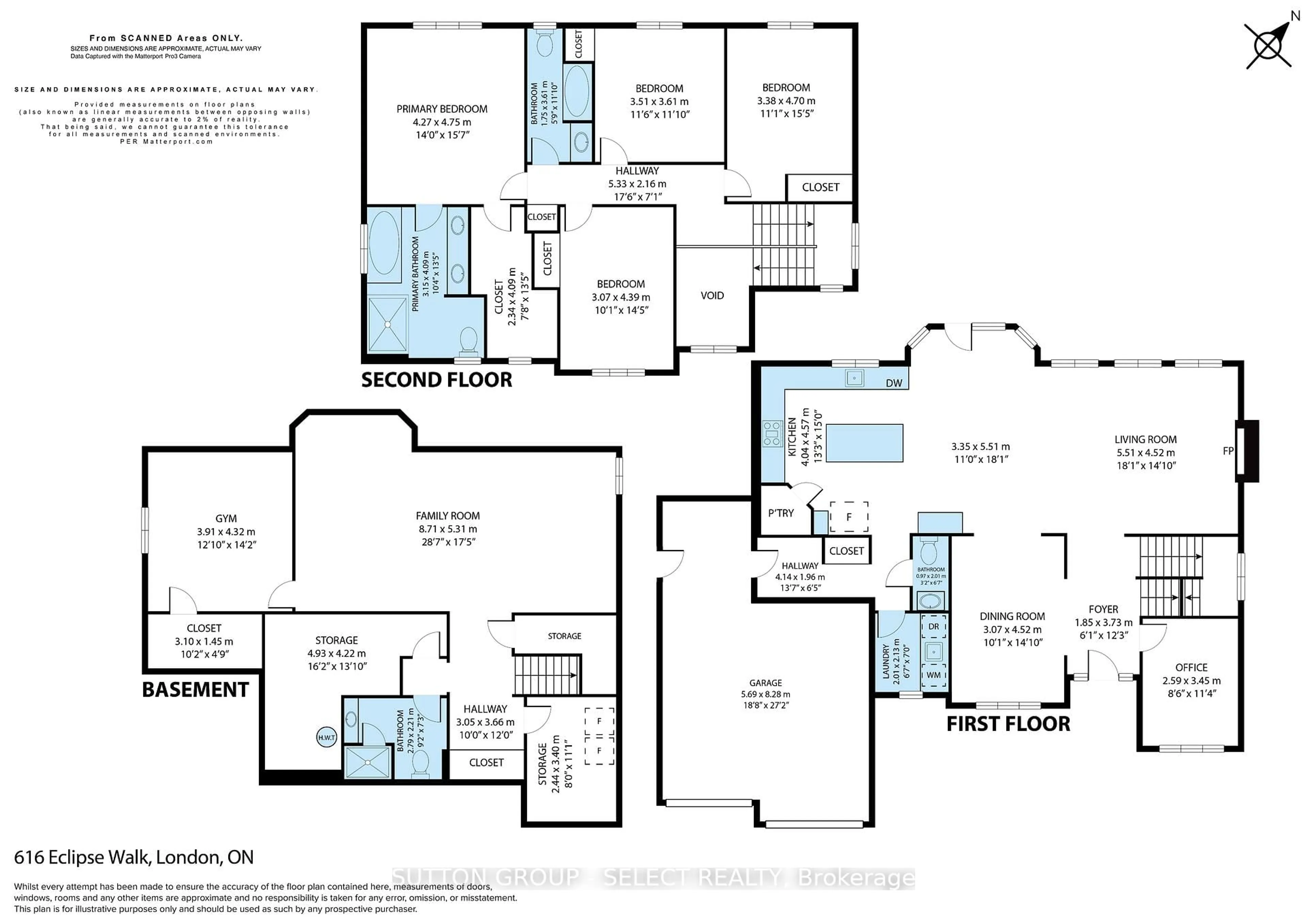 Floor plan for 616 Eclipse Walk, London North Ontario N5X 0J9