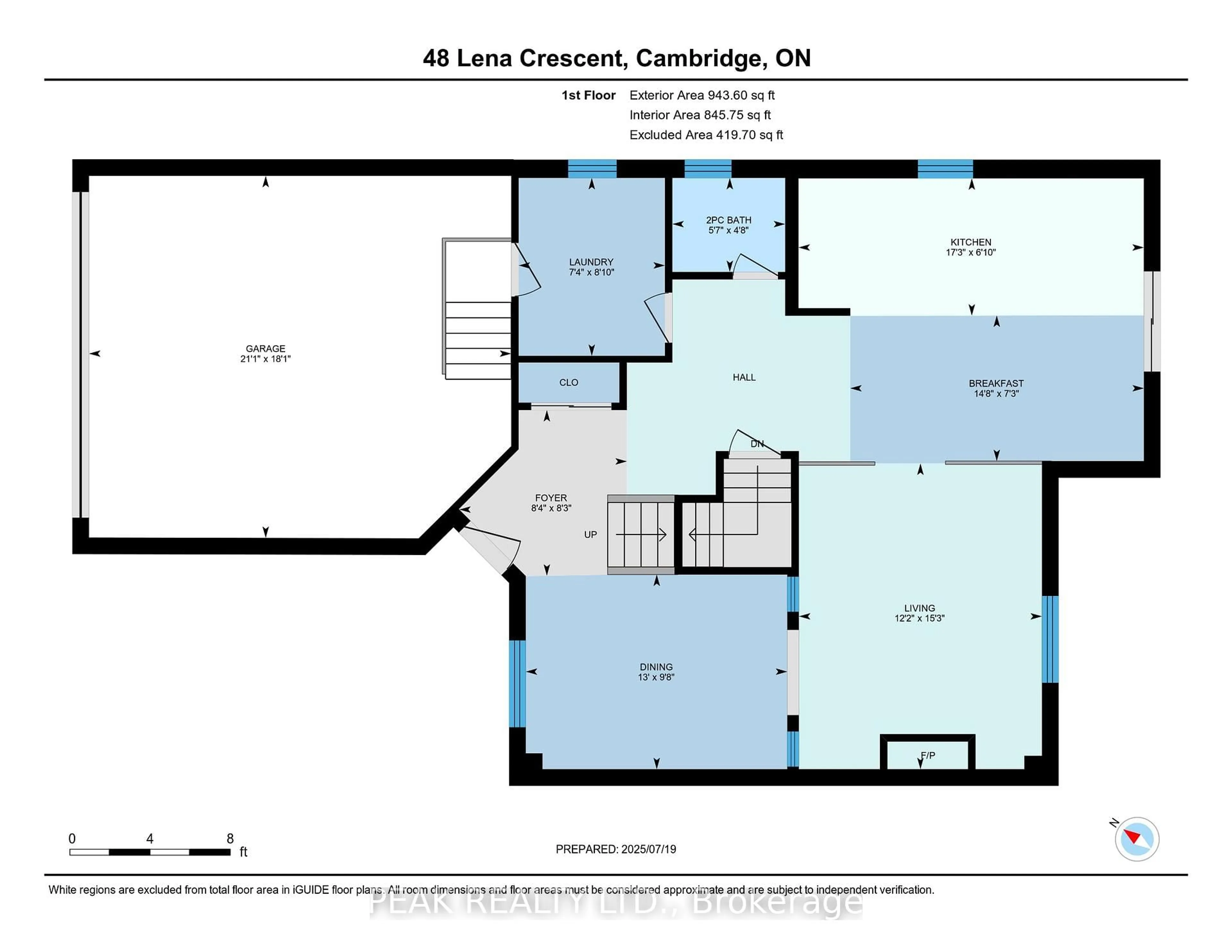 Floor plan for 48 Lena Cres, Cambridge Ontario N1R 8P4