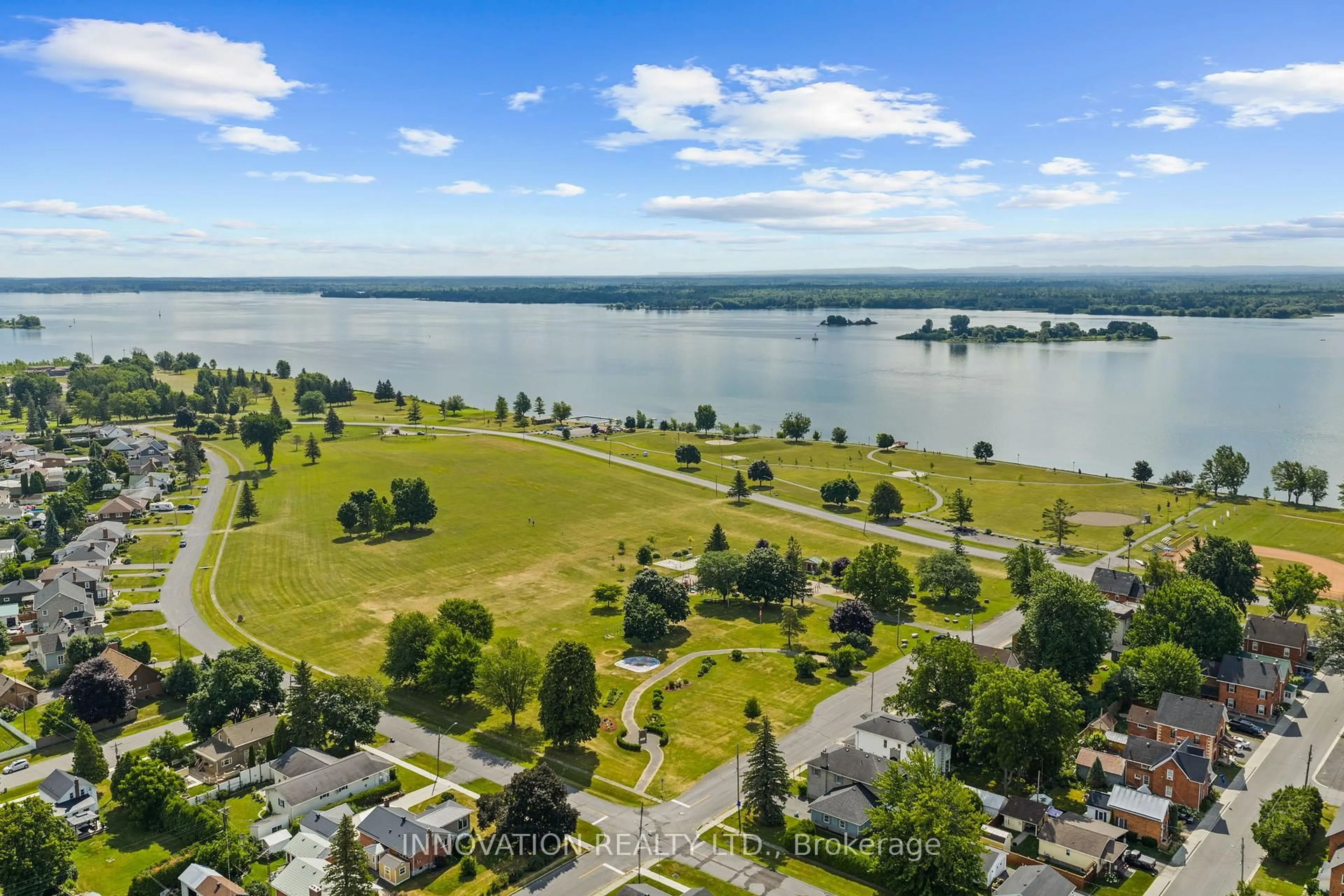 A pic from outside/outdoor area/front of a property/back of a property/a pic from drone, water/lake/river/ocean view for 39 Ontario St, South Dundas Ontario L8N 2X1