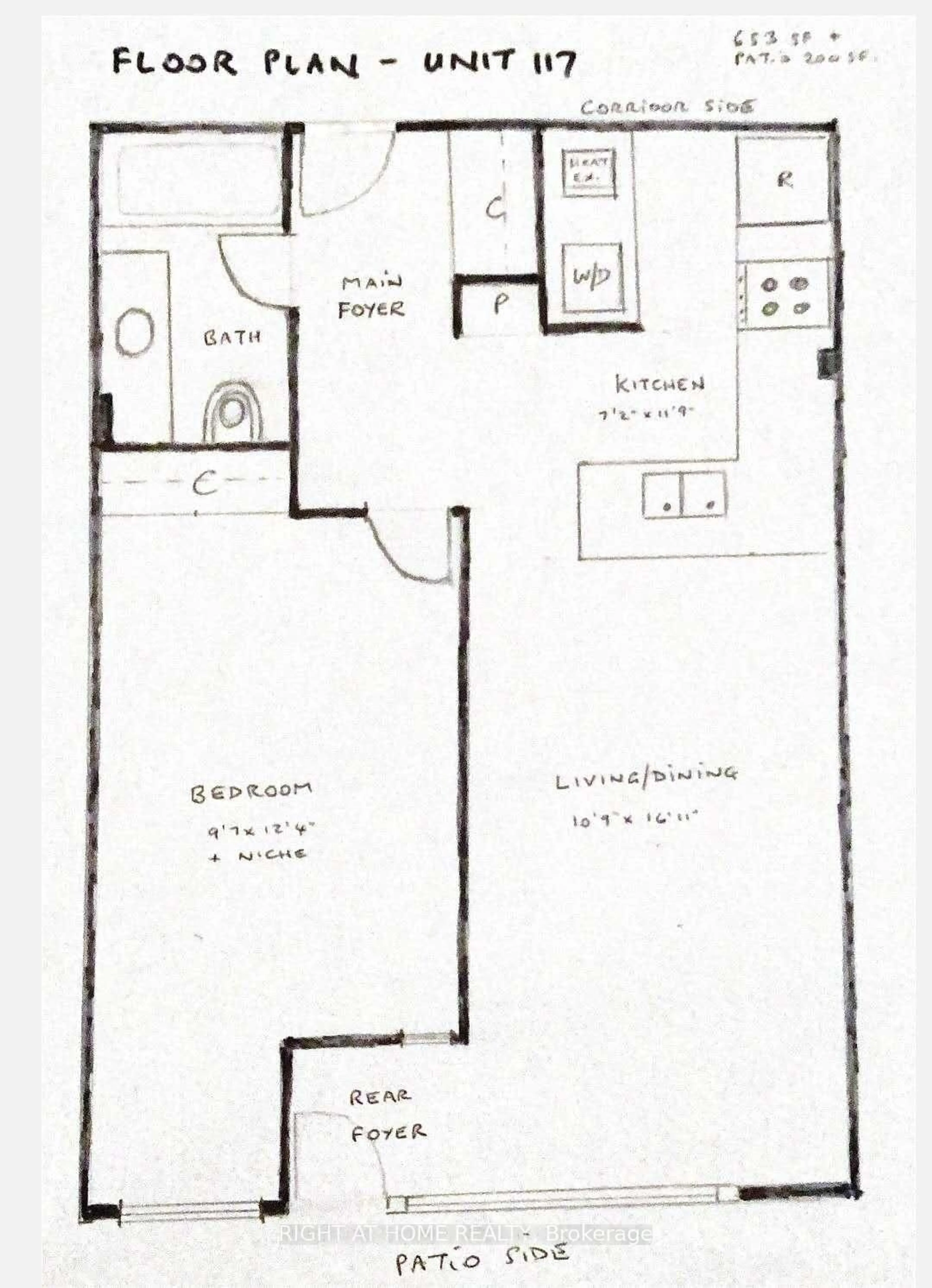 Floor plan for 250 Lett St #117, Ottawa Ontario K1N 5T4