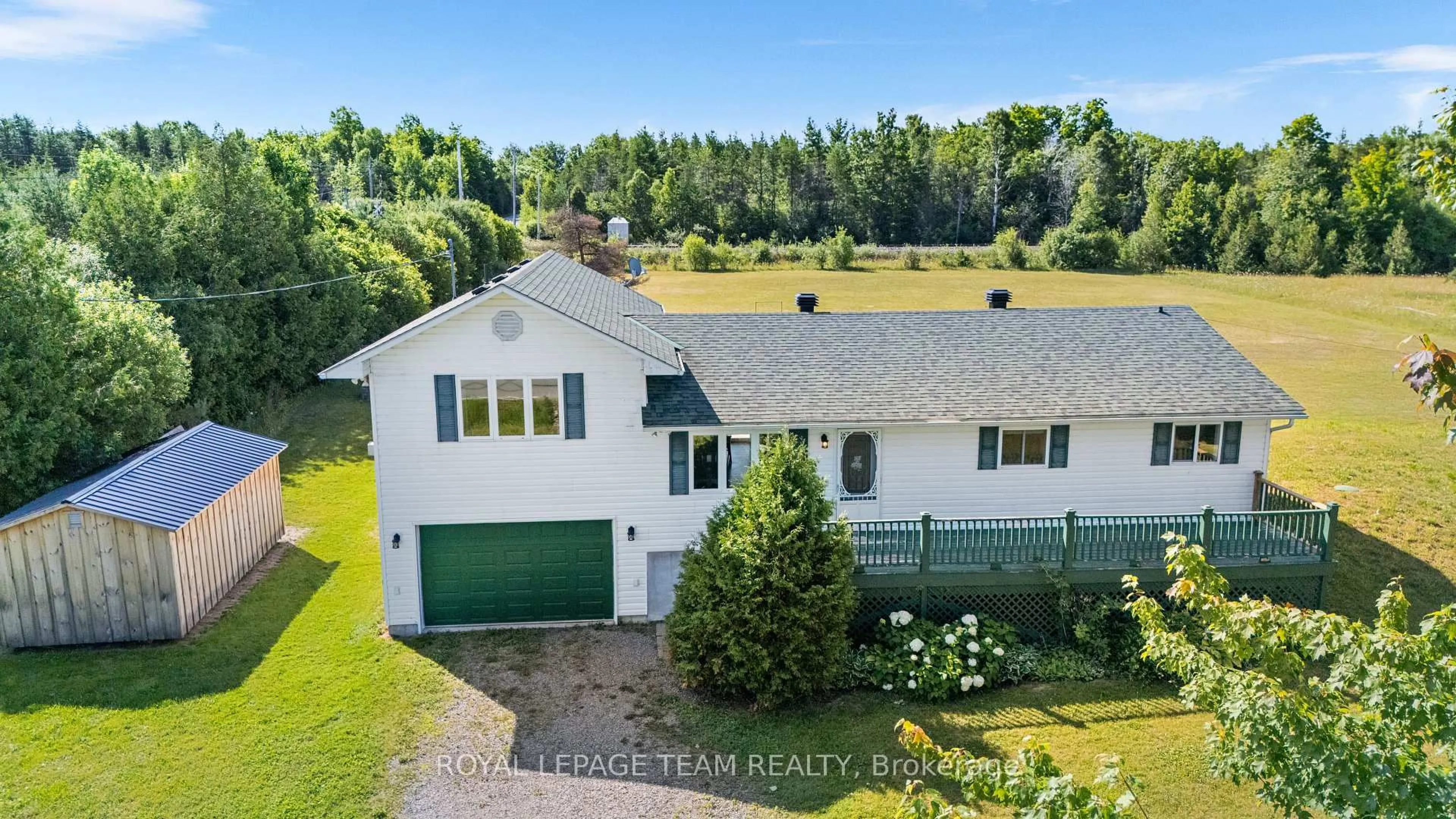 A pic from outside/outdoor area/front of a property/back of a property/a pic from drone, water/lake/river/ocean view for 590 Scotch Line Rd, North Grenville Ontario K0G 1S0