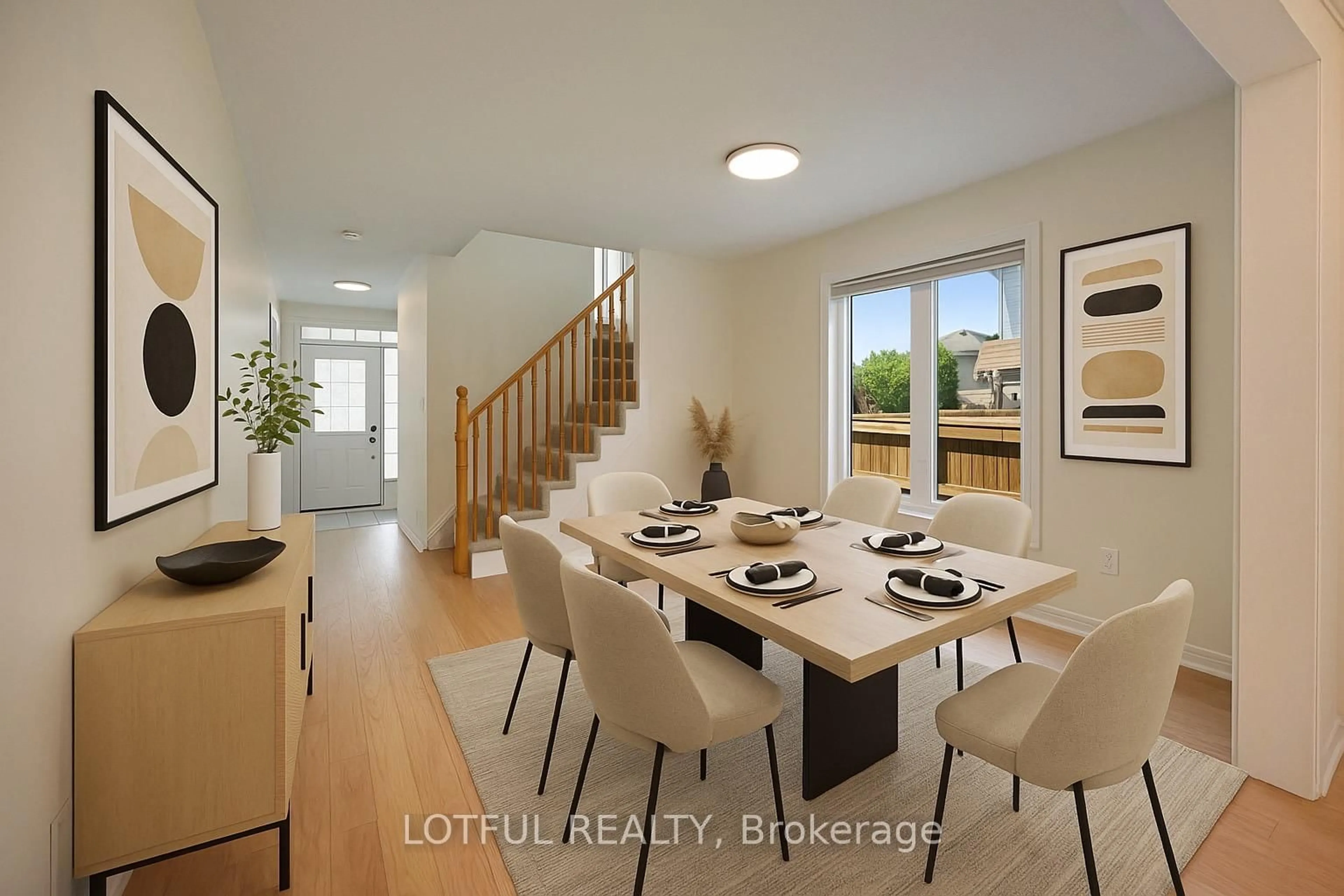 Dining room, wood/laminate floor for 881 Campobello Dr, Ottawa Ontario K2S 0N8